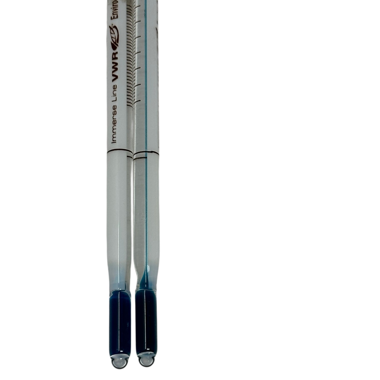 Lot of 2 VWR Enviro-Safe Liquid-In-Glass Laboratory Thermometers 61222-620