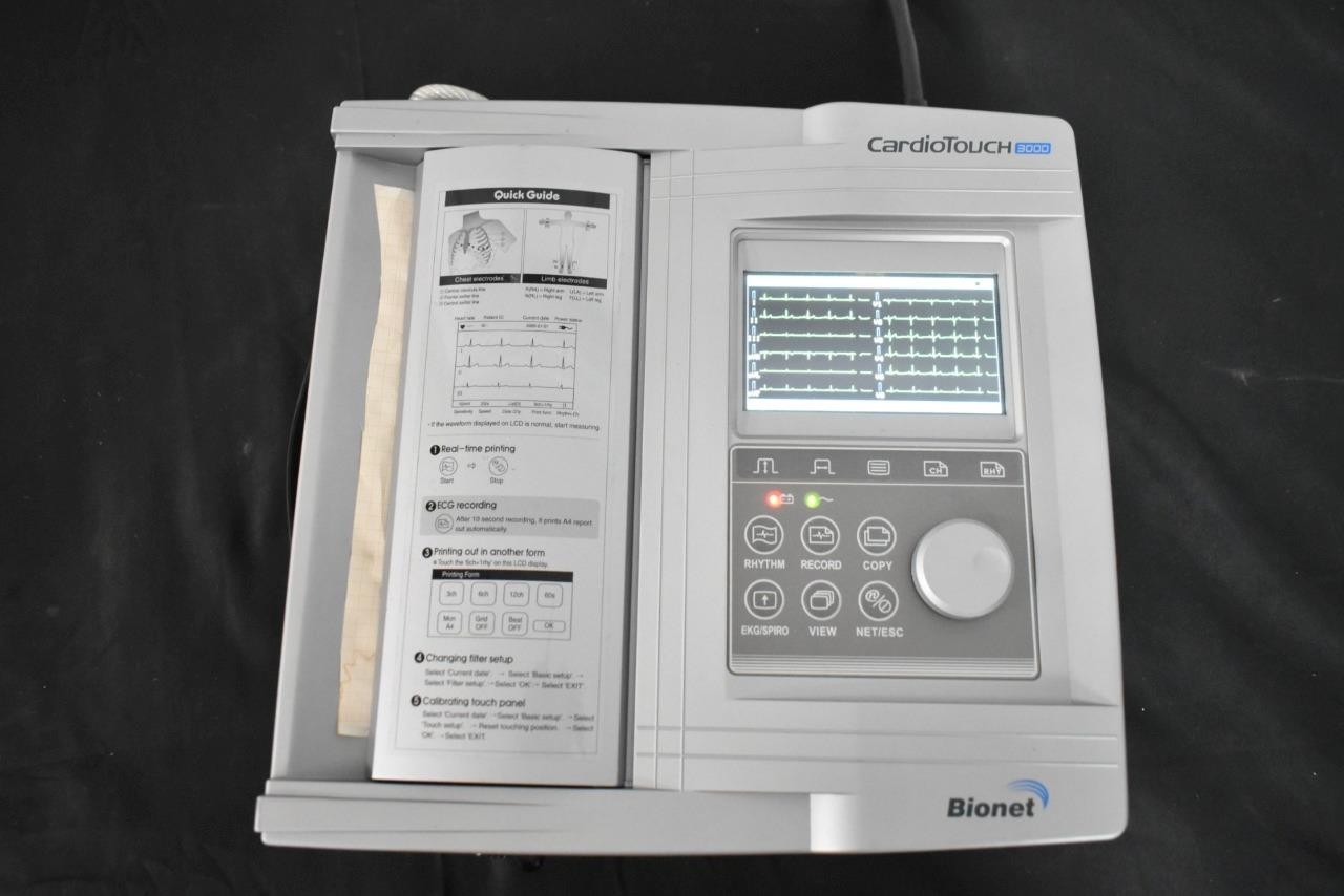 Bionet Cardiotouch 3000 Interpretive 12 Channel Resting ECG w Color LCD WORKS!
