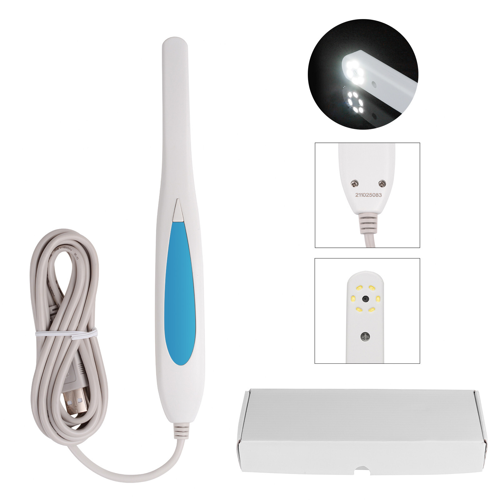 1.3 Mega Pixels Dental Intraoral USB Camera MD770 1/4″ CMOS 6 LED Endoscope Blue