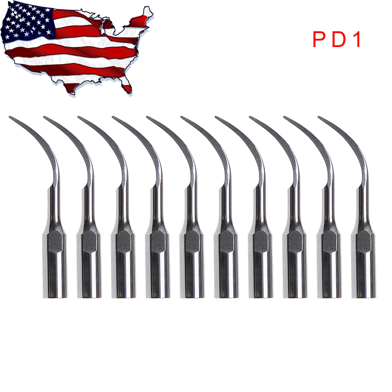 10X Dental Piezon Ultrasonic Perio Scaler Tip PD1-T Fit DTE Satelec Handpiece US