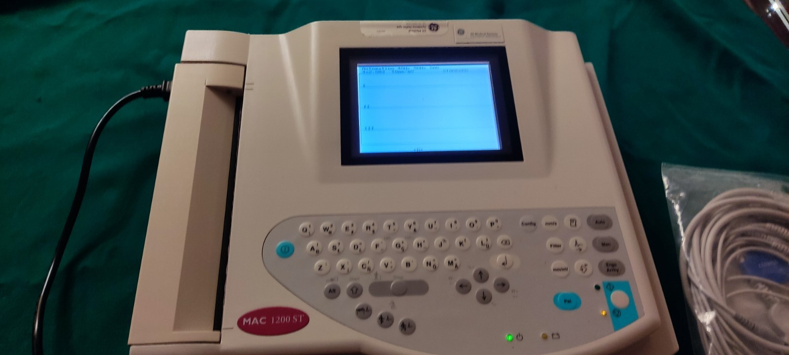 GE MAC 1200ST PORTABLE 12 LEAD RESTING CARDIOGRAPH ECG electrocardiograph