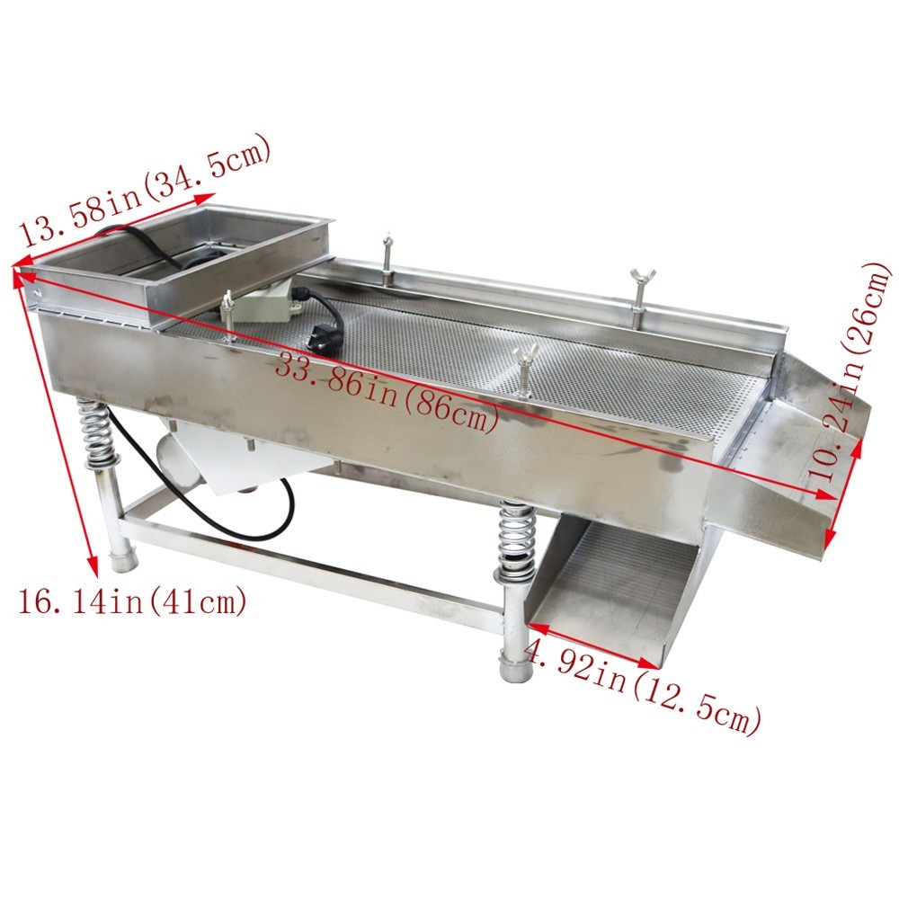 Open Box 110V Vibrating Sifter 3mm Screen Straight Linear Vibrating Sieve Shaker