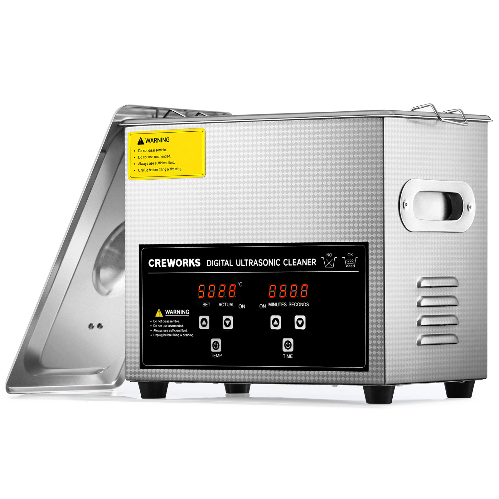 CREWORKS 3L Ultrasonic Cleaner Industry Heated w/Timer Jewelry Ring Glasses