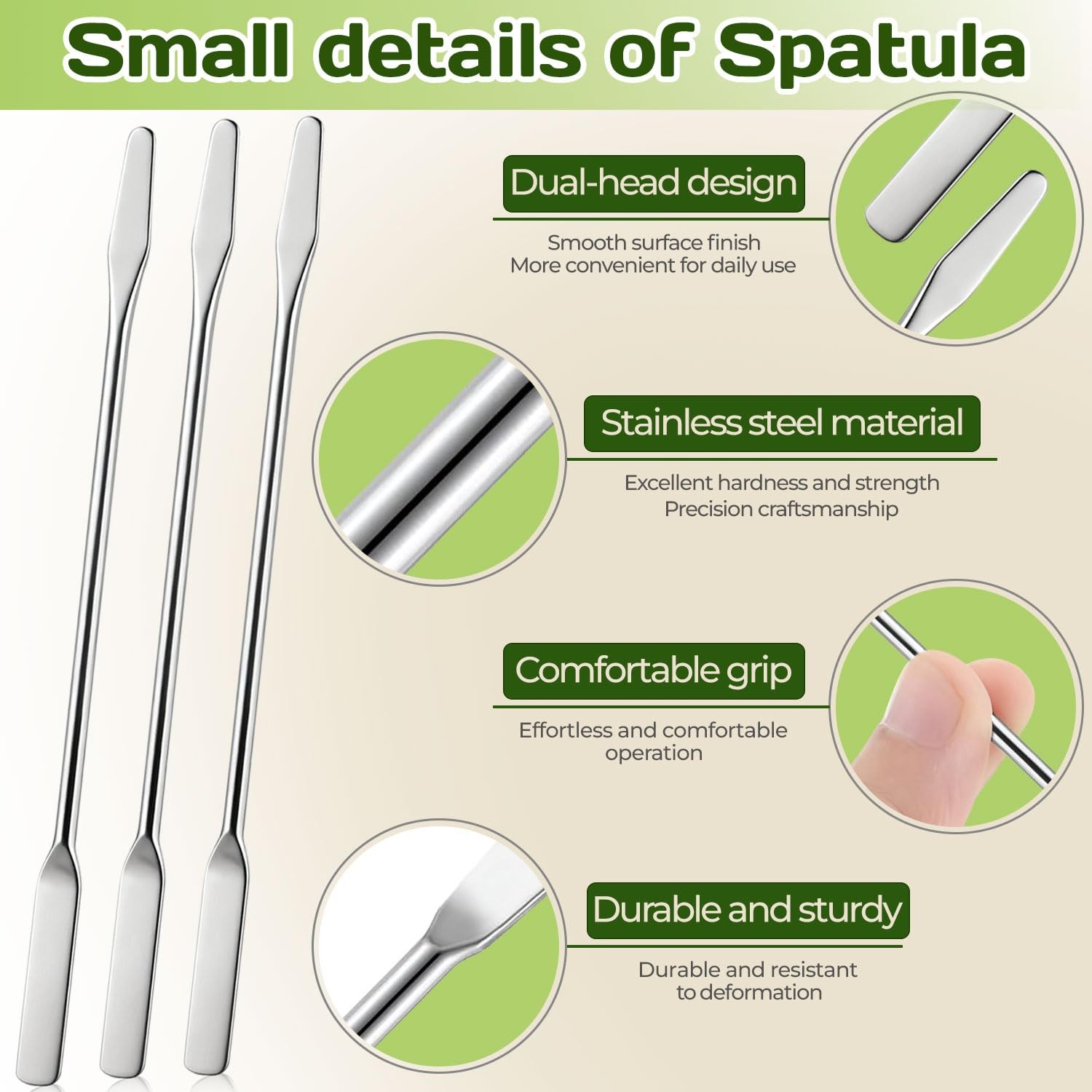6 Pcs Stainless Steel Lab Spatulas Small Double Ended Micro Spoons