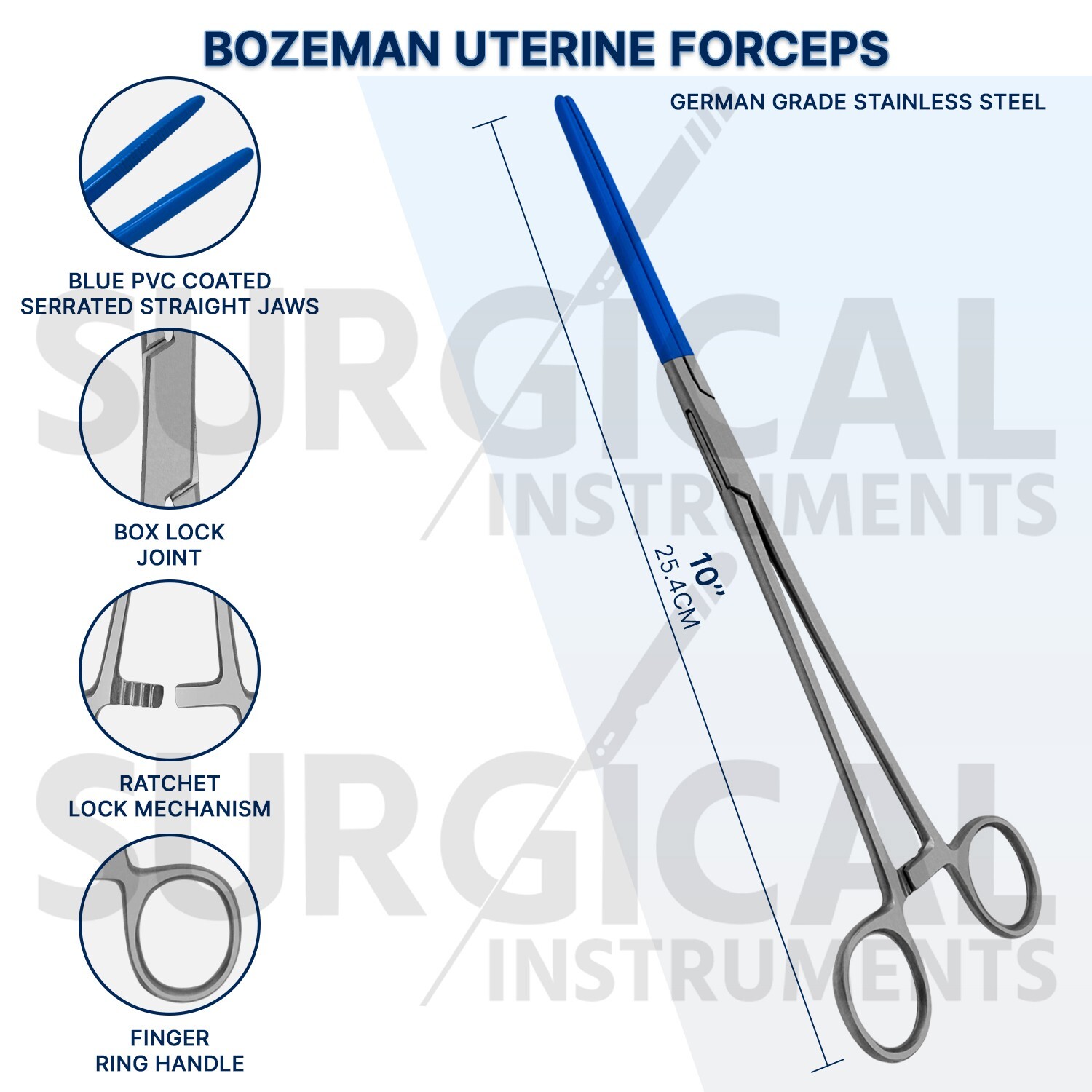 4 Pcs Blue Coated Gynecology Electrosurgical Instruments Set German Grade