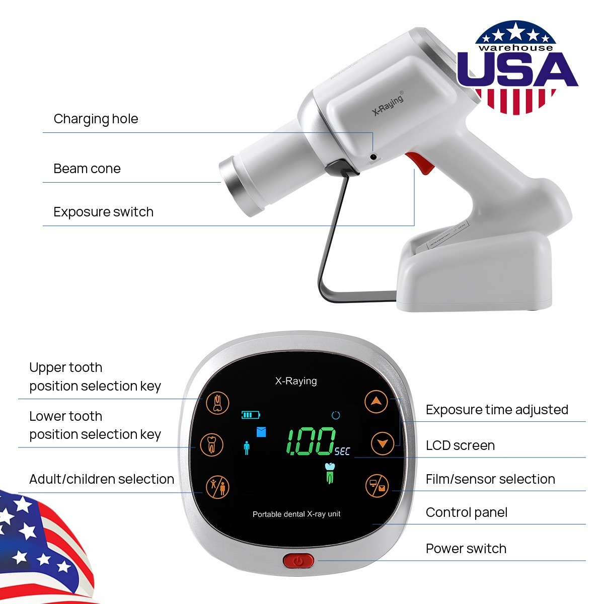 Portable Dental X Mobile Ray Unit Machine High Frequency No Shield 60KV