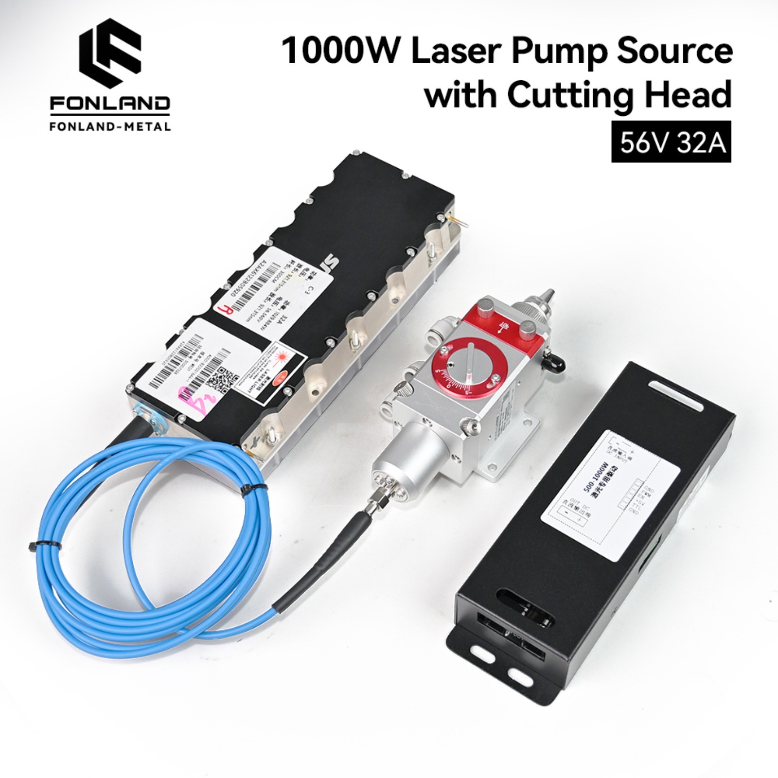 Raycus 1000W 3rd Gen SMA905 Laser Pump Driver Fiber Laser Head For DIY Cutting