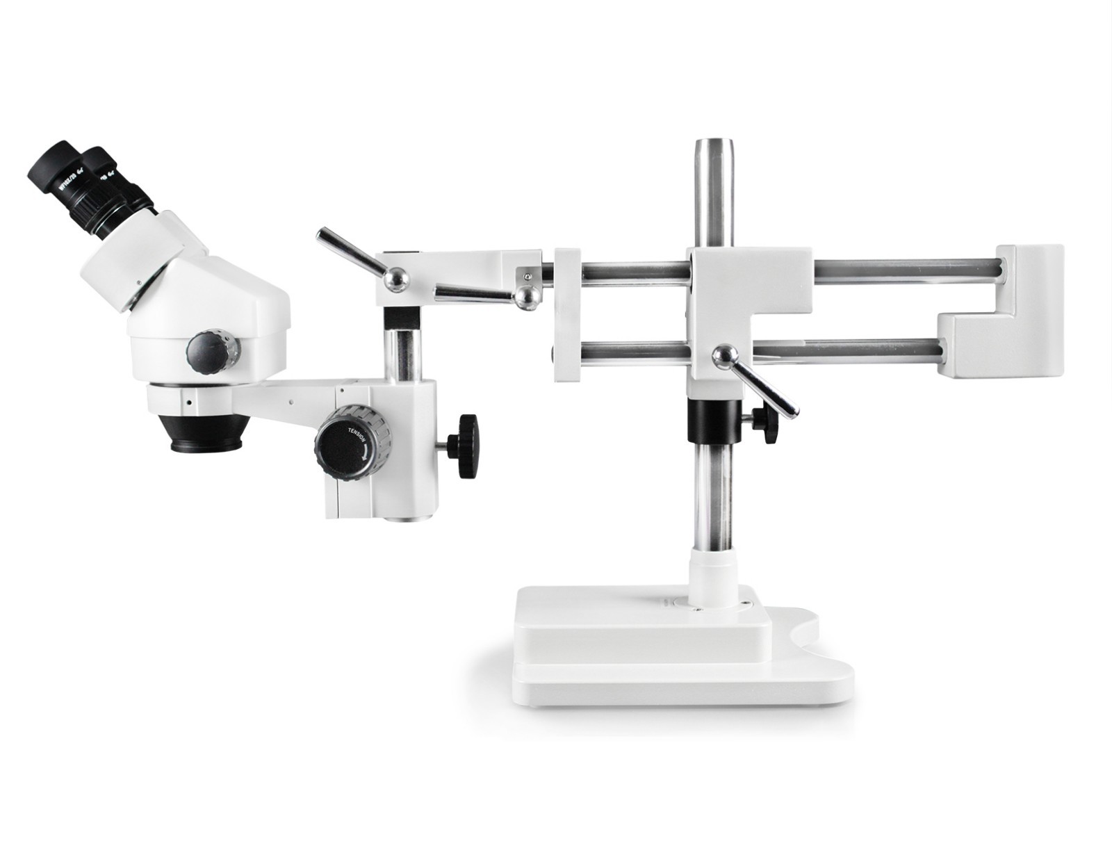 Vision Binocular Zoom Stereo Microscope w/ Double Arm Ball-bearing Boom Stand
