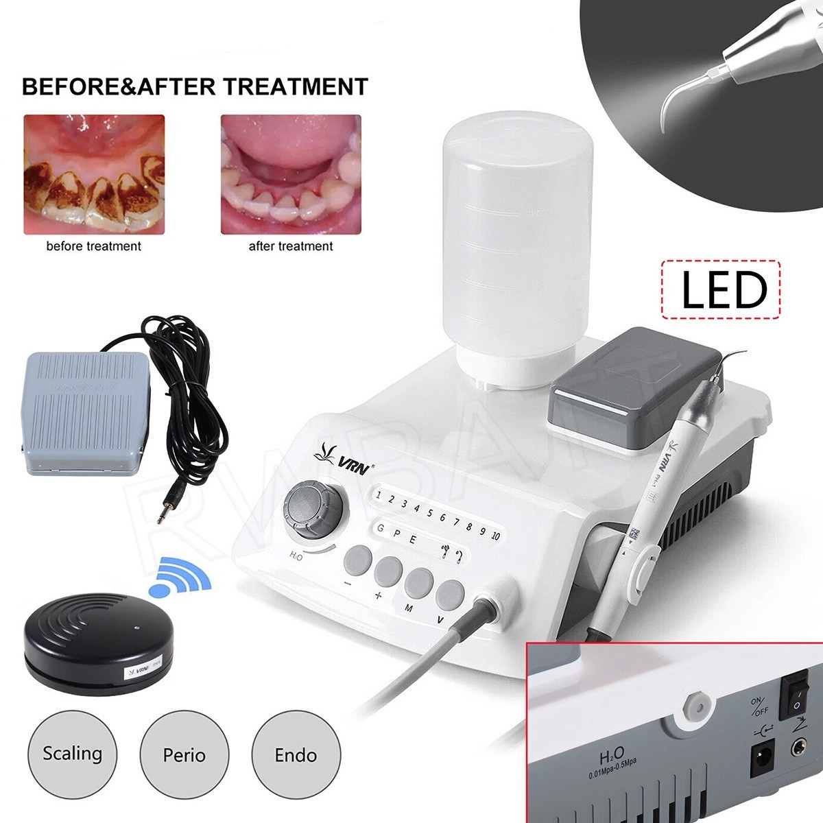 LED Dental Ultrasonic Piezo Scaler Handpiece Bottles Fit EMS Cavitron Woodpecker