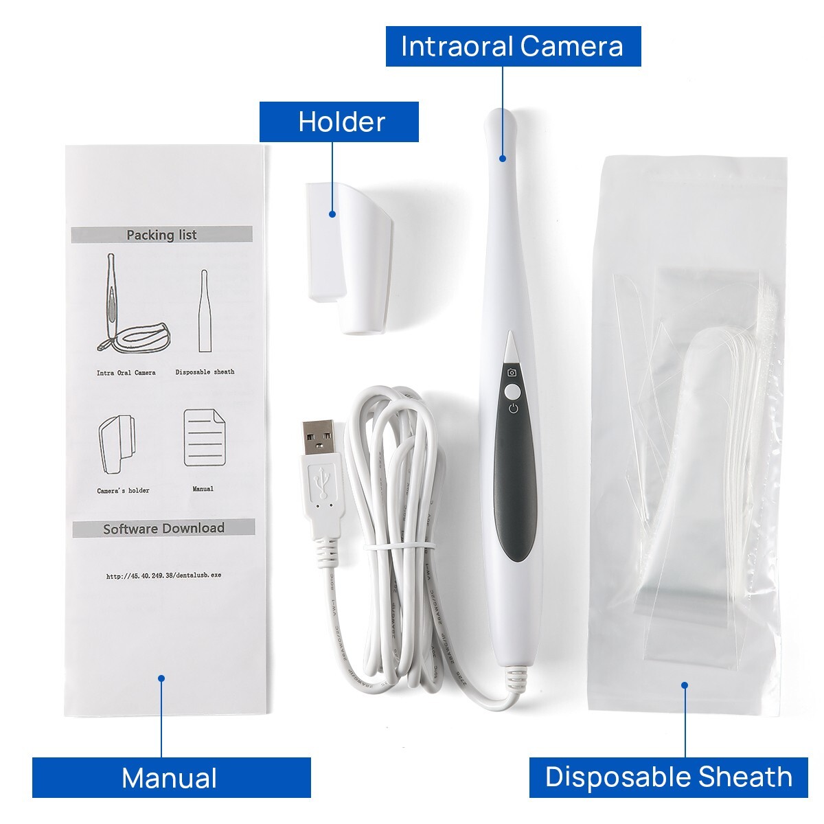 Dental Intraoral Camera 1/4 CMOS 13.0 Mega Pixels 6 LED light USB Oral Endoscope