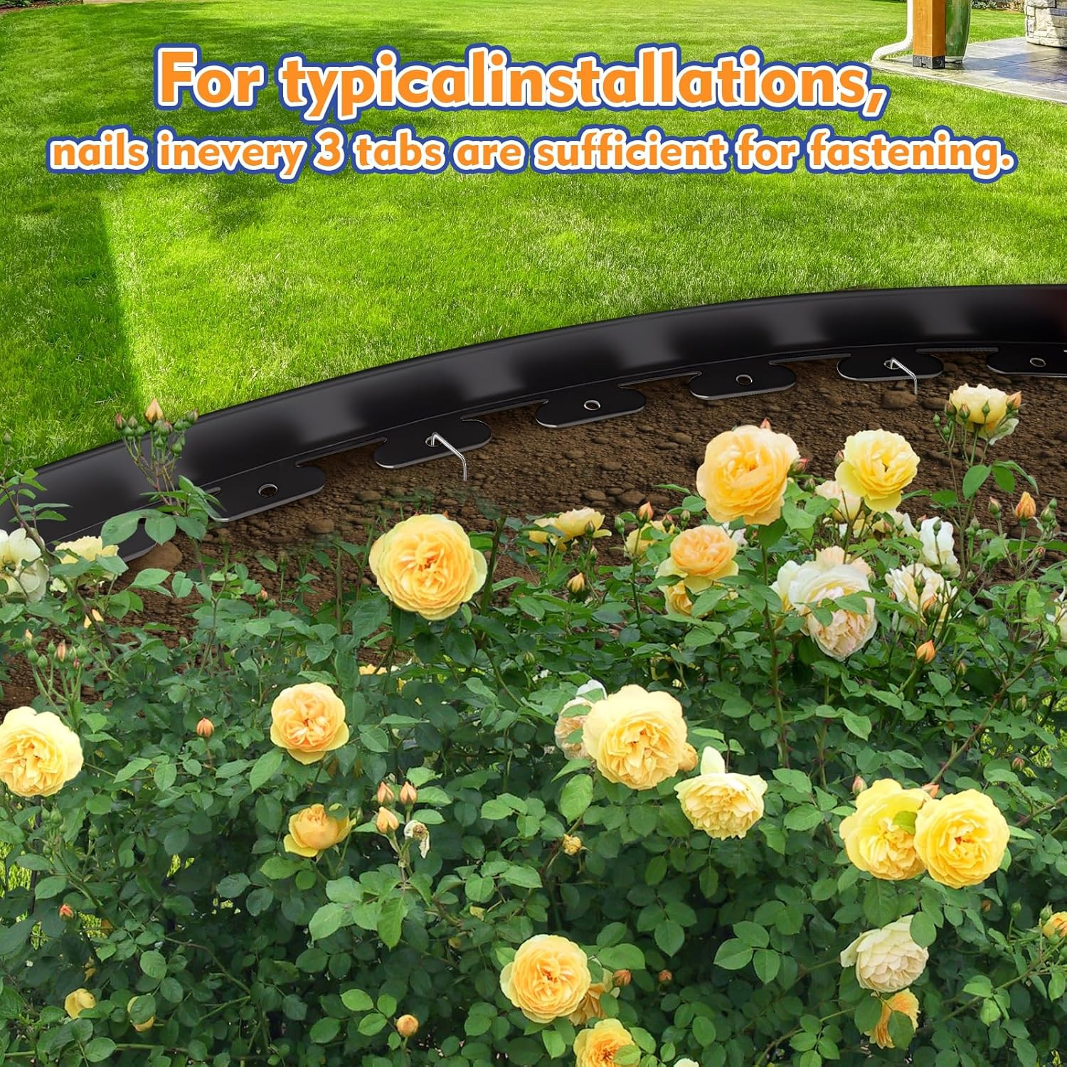 1.5 Inch X 100 FT Landscape Edging, Garden Edging Borders with 100Pcs Upgrade St