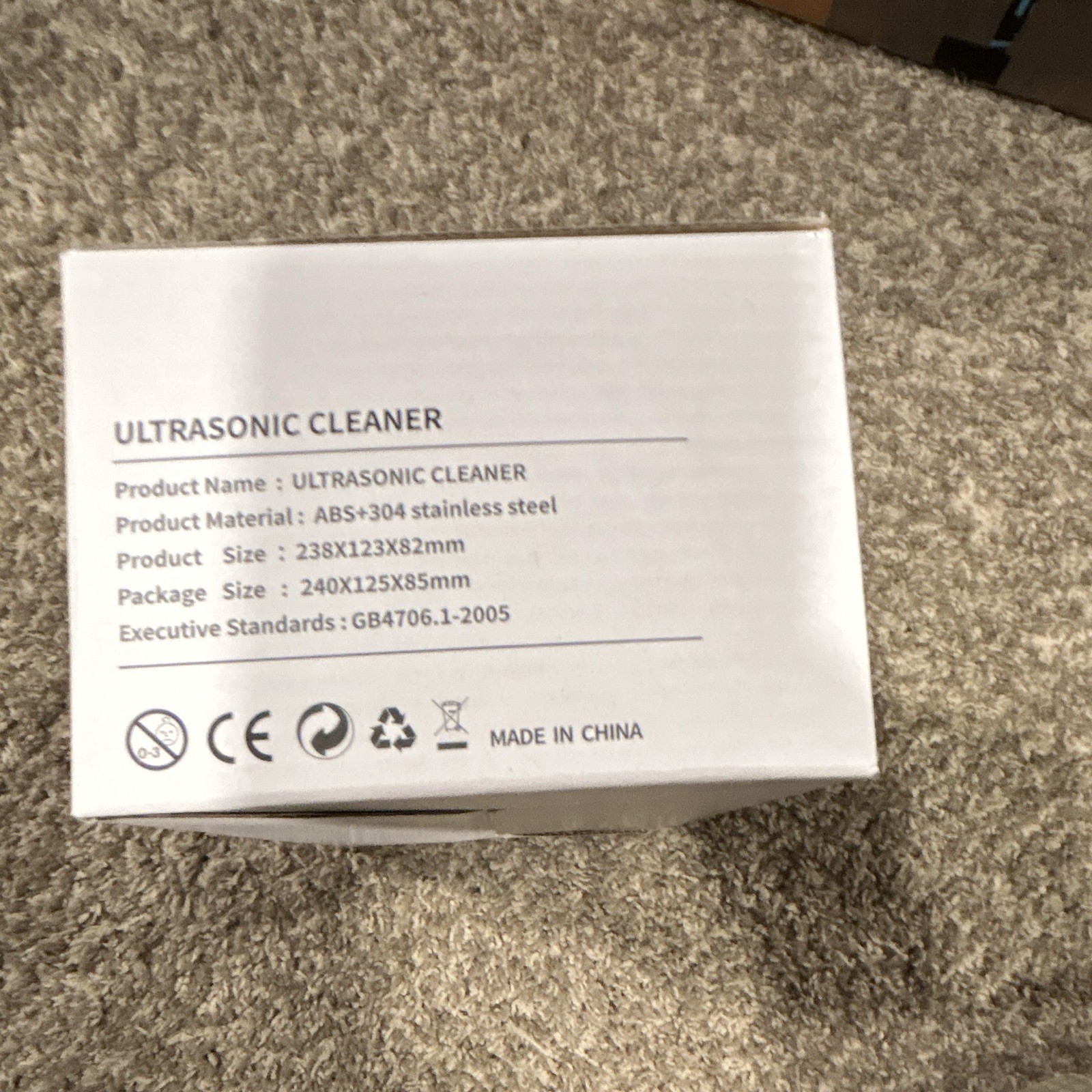 Ultrasonic Cleaner Kit w/ Strap, ABS + 304 Stainless Steel, 640ml (22oz)