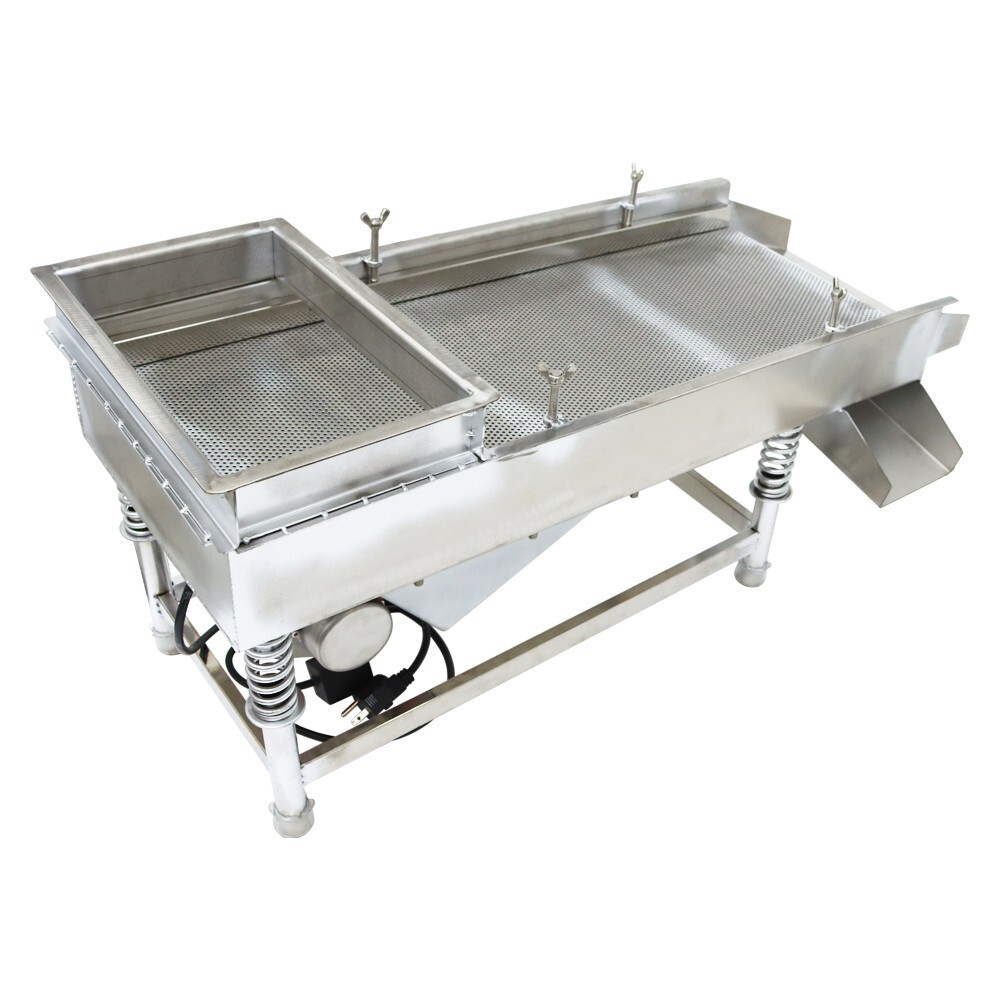 110V Stainless Steel Linear Vibrating Screen 2.5mm Sifter Sieve Screen Shaker