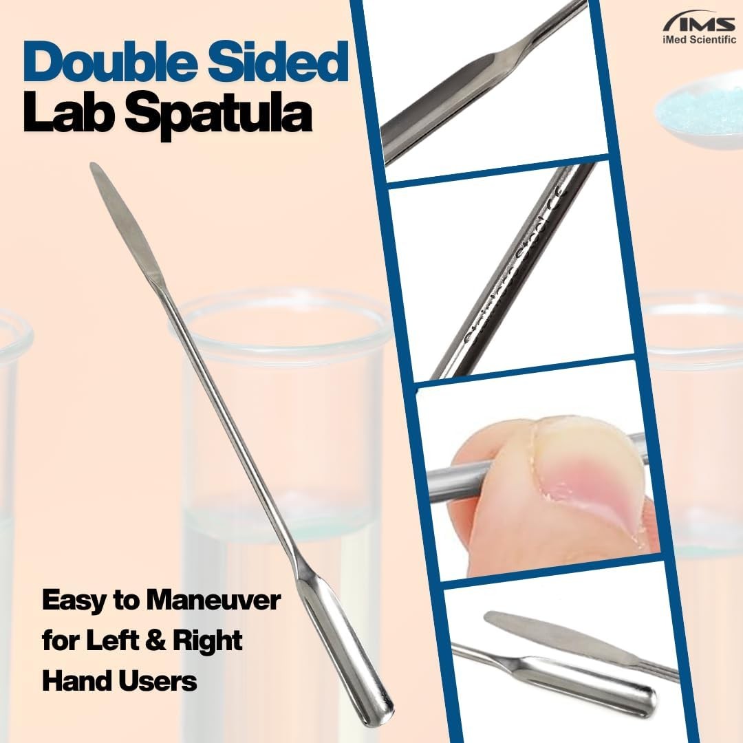 6Pcs Lab Spatula 2-in-1 Semi-Micro Shovel/Tapered Flat Arrow Stainless Steel 7″
