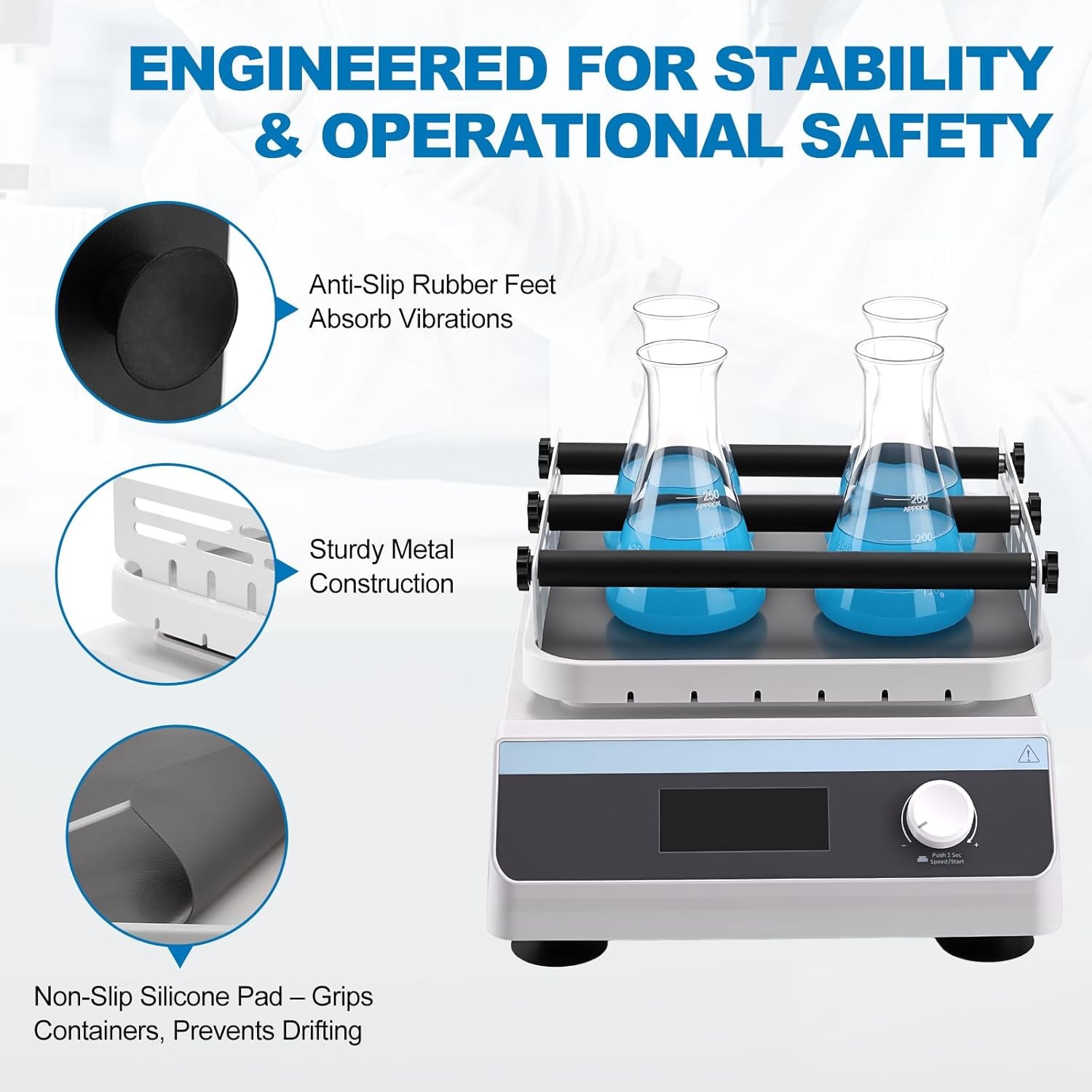 Lab Mixer Orbital Shaker Oscillator time control Speed 40-300RPM 20mm Amplitude