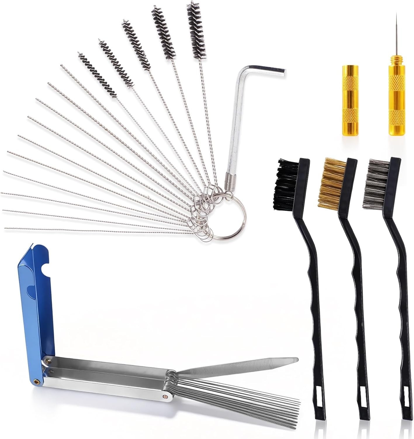 Premium Carburetor Cleaning Kit, Stainless Steel Torch Tip Cleaner with 13 Wi…