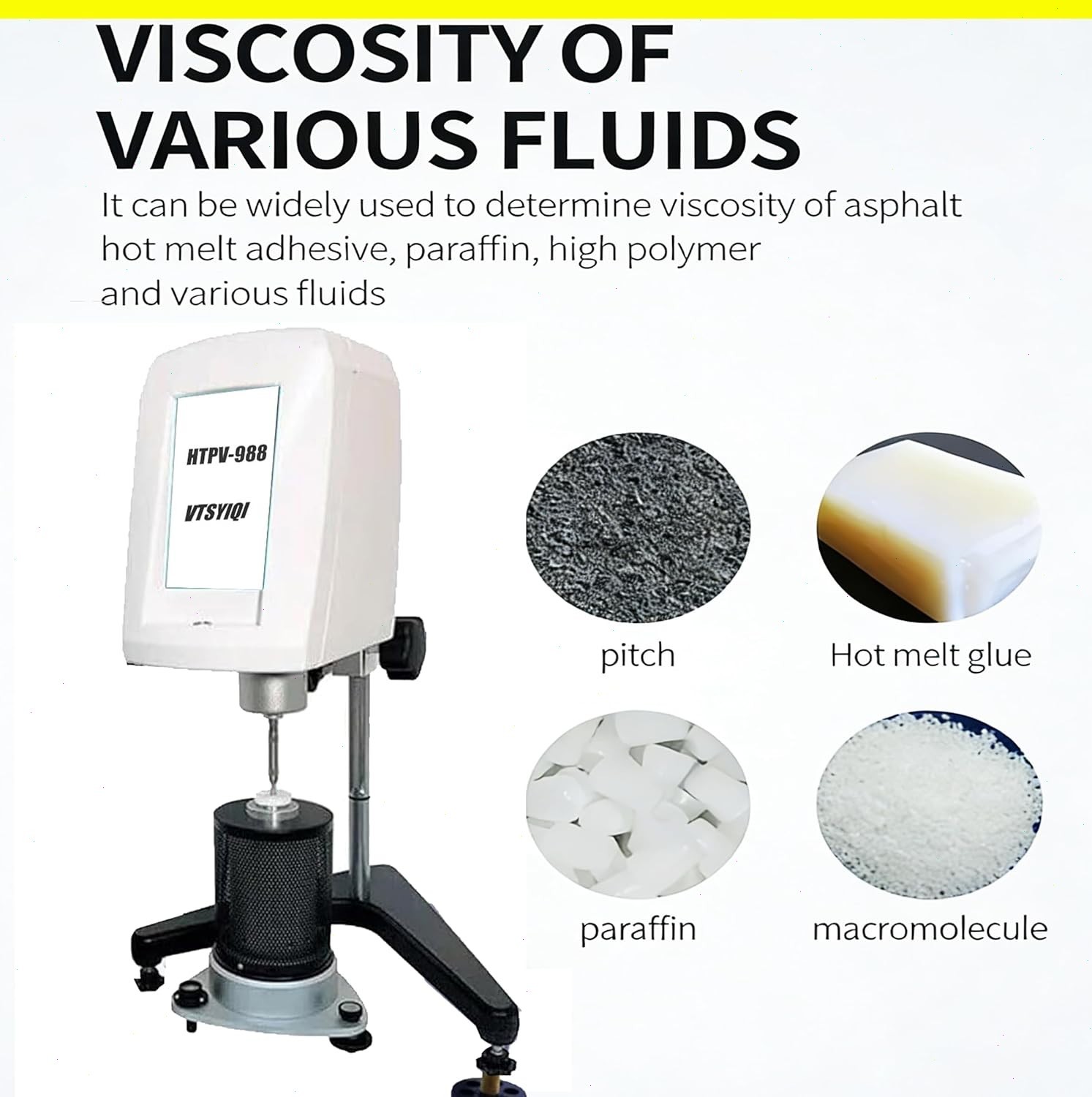 High Temperature Digital Viscosity Meter with Range 50-3,300,000cP Temp 15℃-250℃