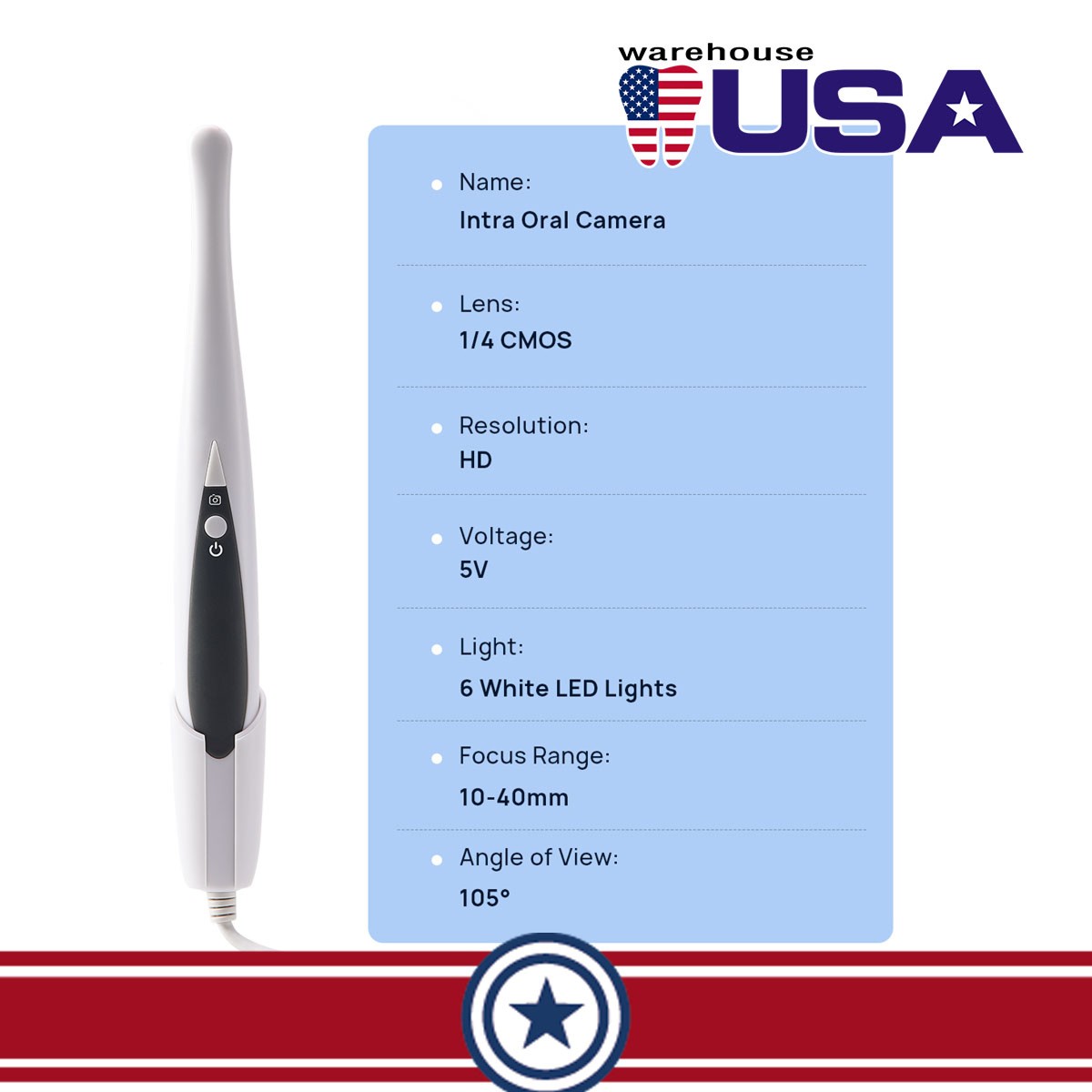 Cámara intraoral dental USB 6 LED Digital Imaging Auto-enfoquen 13.0 mega píxele