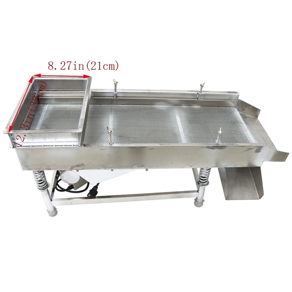Open Box 110V Vibrating Sifter 3mm Screen Straight Linear Vibrating Sieve Shaker