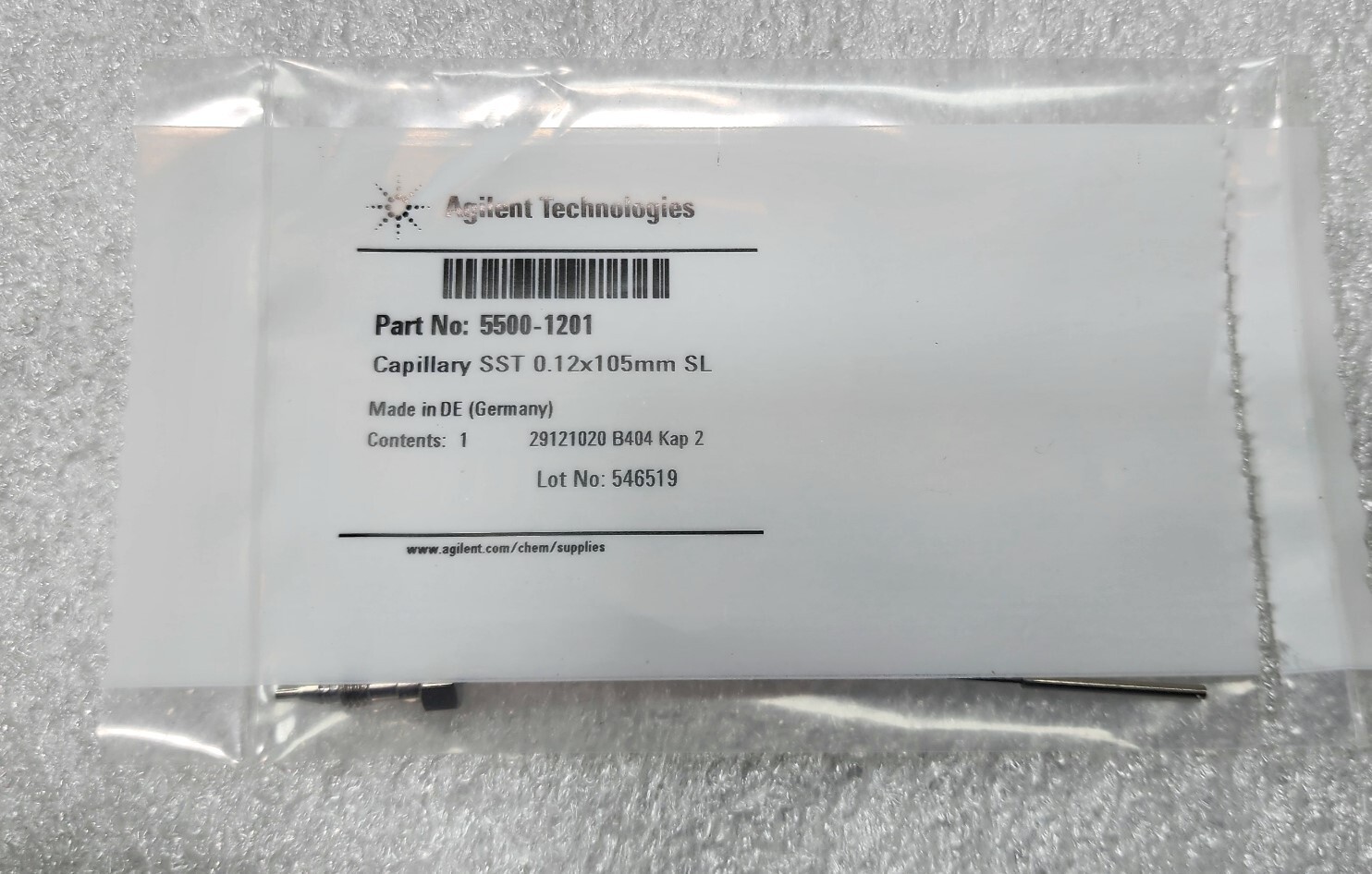 Agilent 5500-1201 Capillary stainless steel 0.12 x 105 mm SL/none ps/-