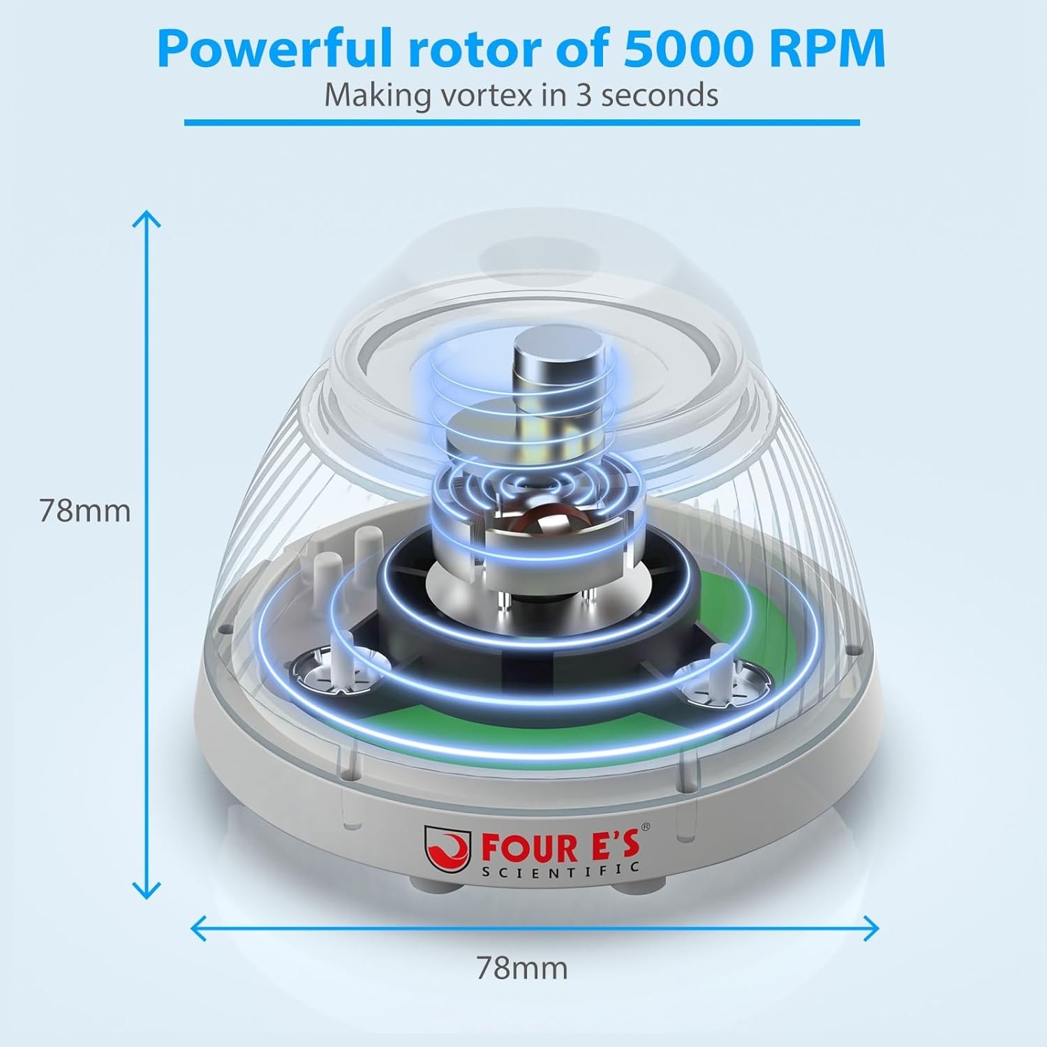 Vortex Mixer 5000rpm Mixer Touch Function Mini Lab Vortex Shaker+Cap Mixing Ball