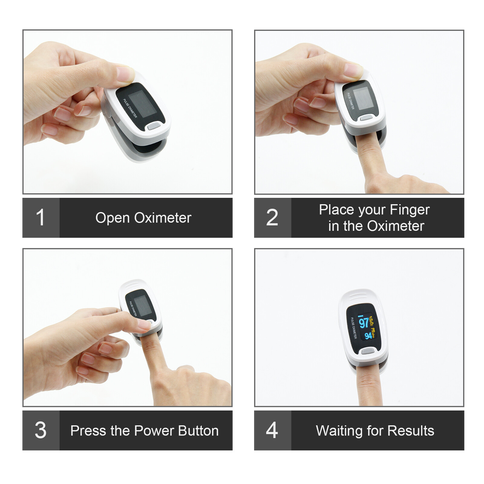 OLED Finger Pulse Oximeter Blood Oxygen Monitor SpO2 Heart Rate Tester Free Bag