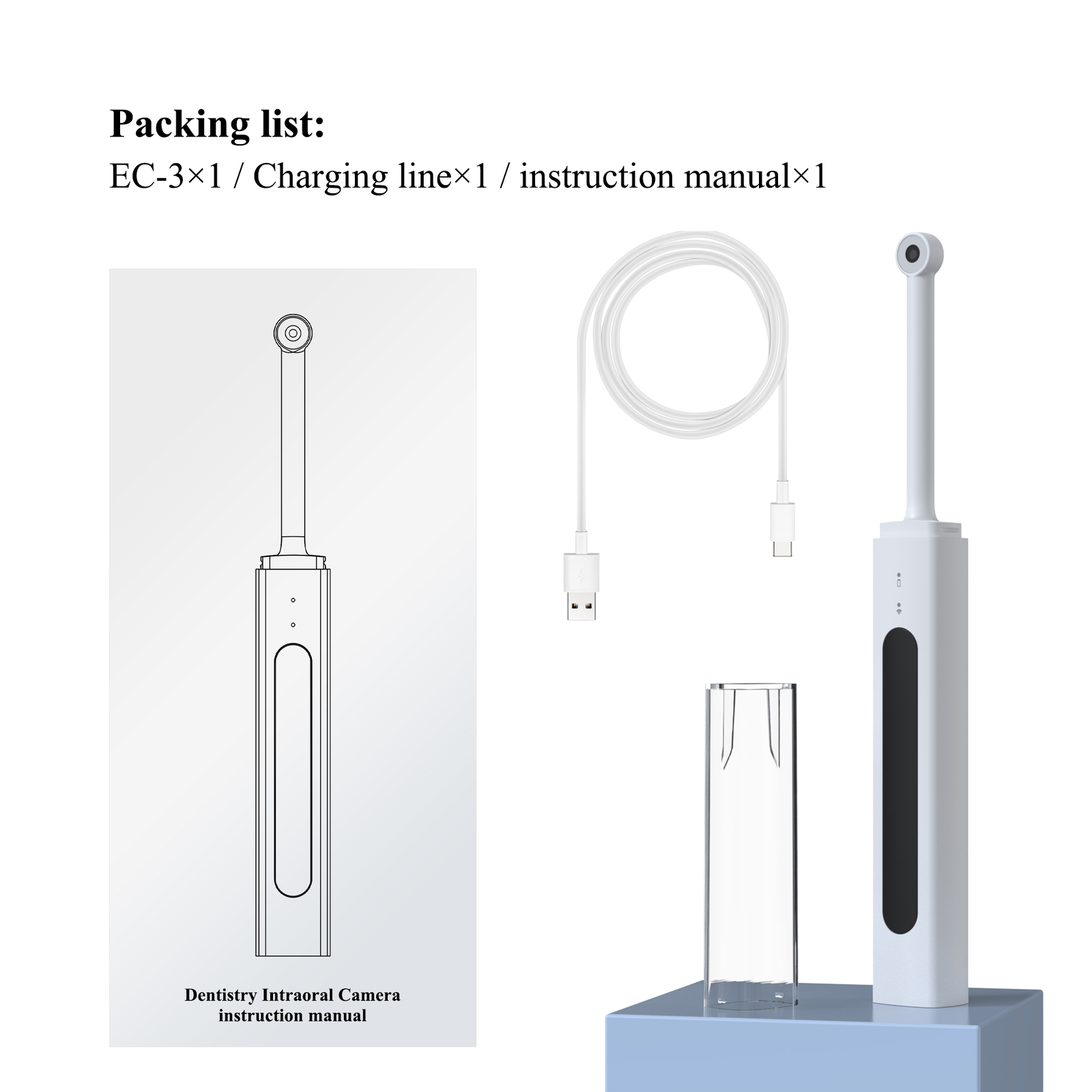 Wireless Dental Intra Oral Camera 3MP HD Waterproof IP56 Intraoral Endoscope