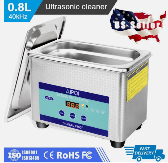 800ml 0.8L Ultrasonic Cleaner Digital Sonic Cleaning Equipment Stainless Steel