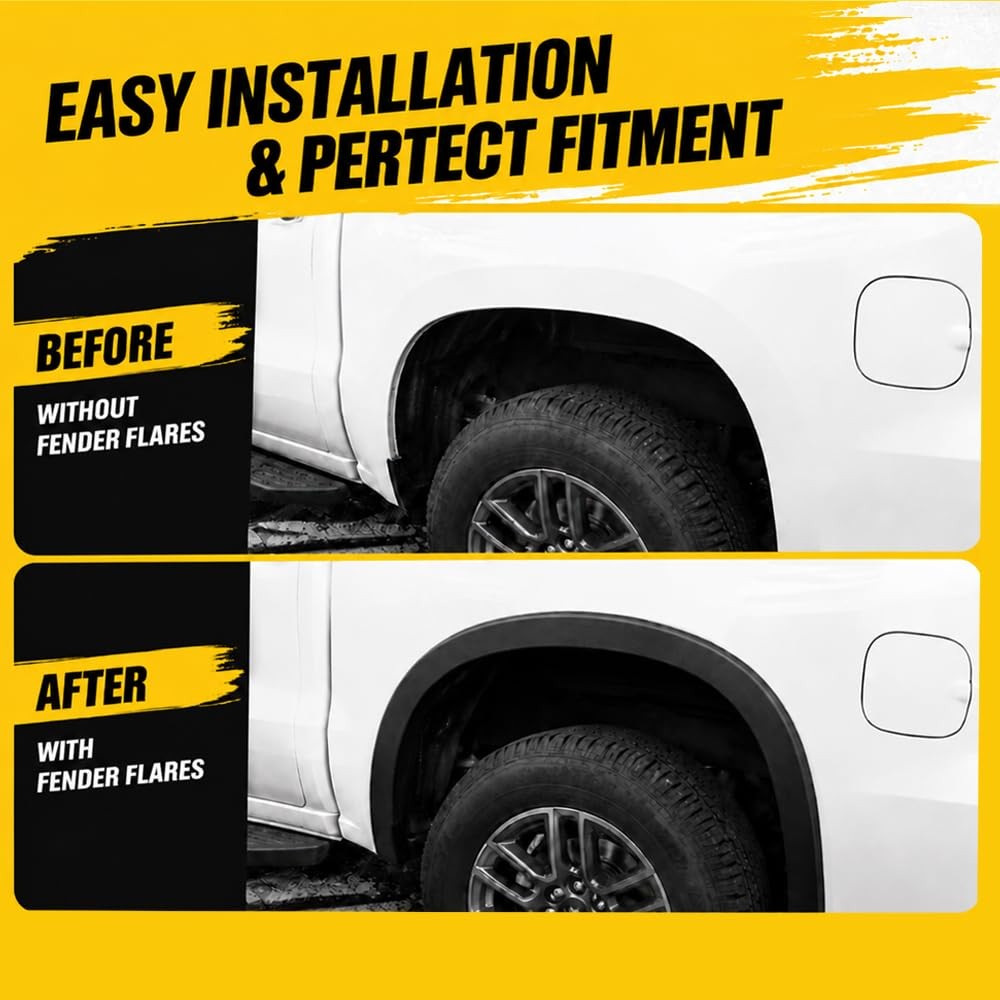 4Pcs Fender Flares Factory Style Ford F150 09-14 Styleside Textured 67 78 97 Bed