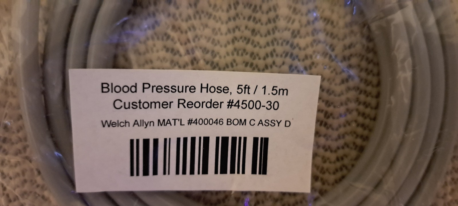 Welch Allyn 4500-30 Blood Pressure Hose for LXI / Connex monitors 5ft/ 1.5m -NEW
