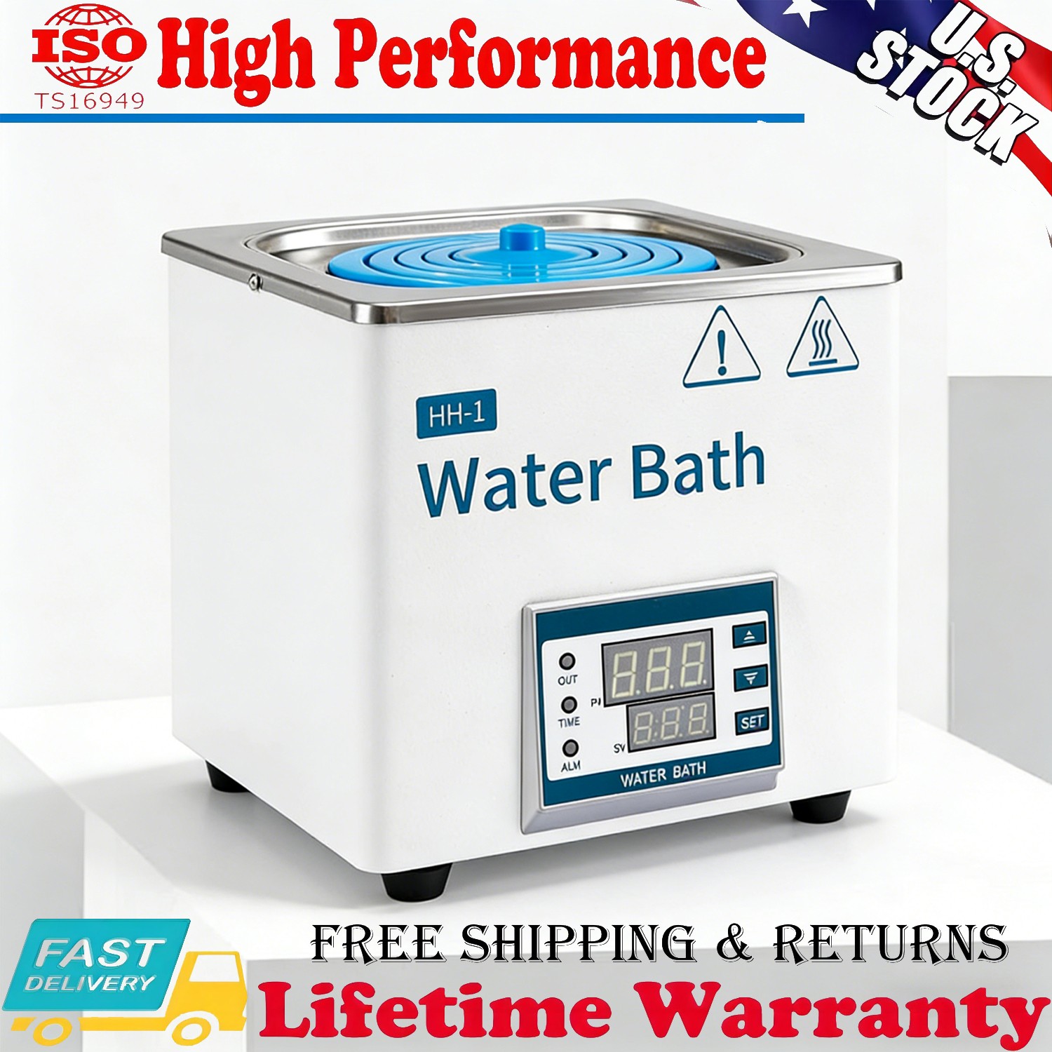 300W 3L Lab Water Bath Thermostatic Heater for Laboratory Experiment Single Hole