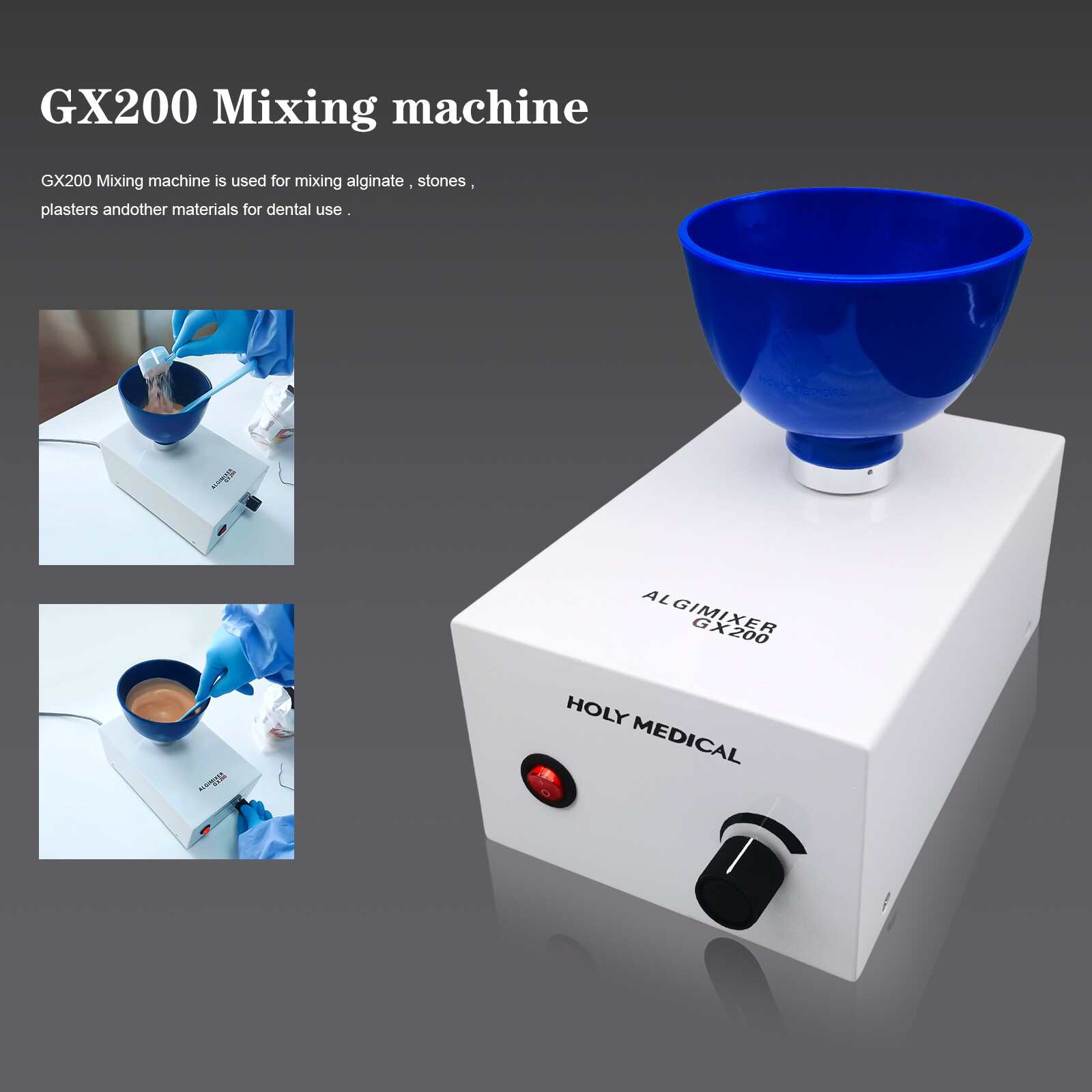GX200 Dental Lab Impression Material Alginate Mixer Manual Switch Plaster Mixer