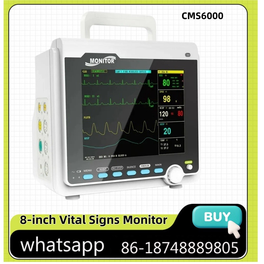 CONTEC Patient Monitor Human 8″ Vital Sign Monitor ECG NIBP RESP SPO2 PR TEMP