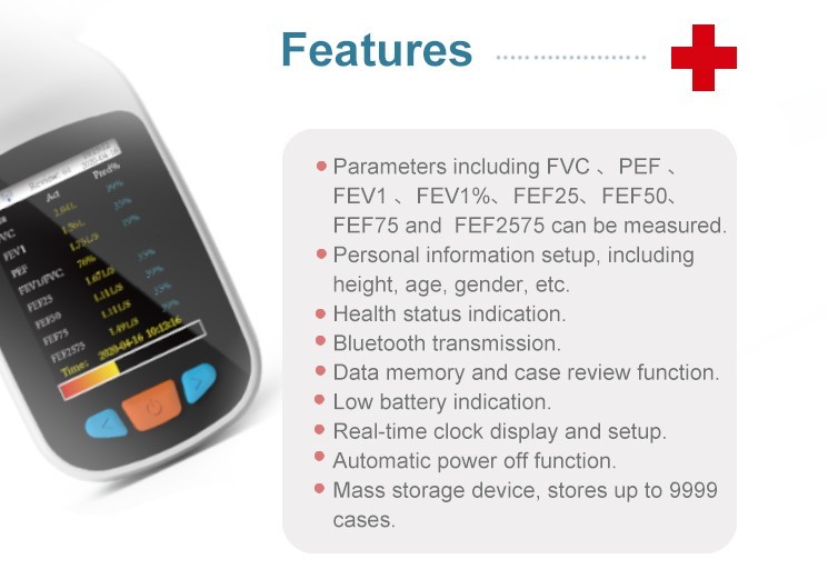 Handheld Spirometer Vitalograph Lung Diagnostic pulmonary Mouthpiece APP Analyse