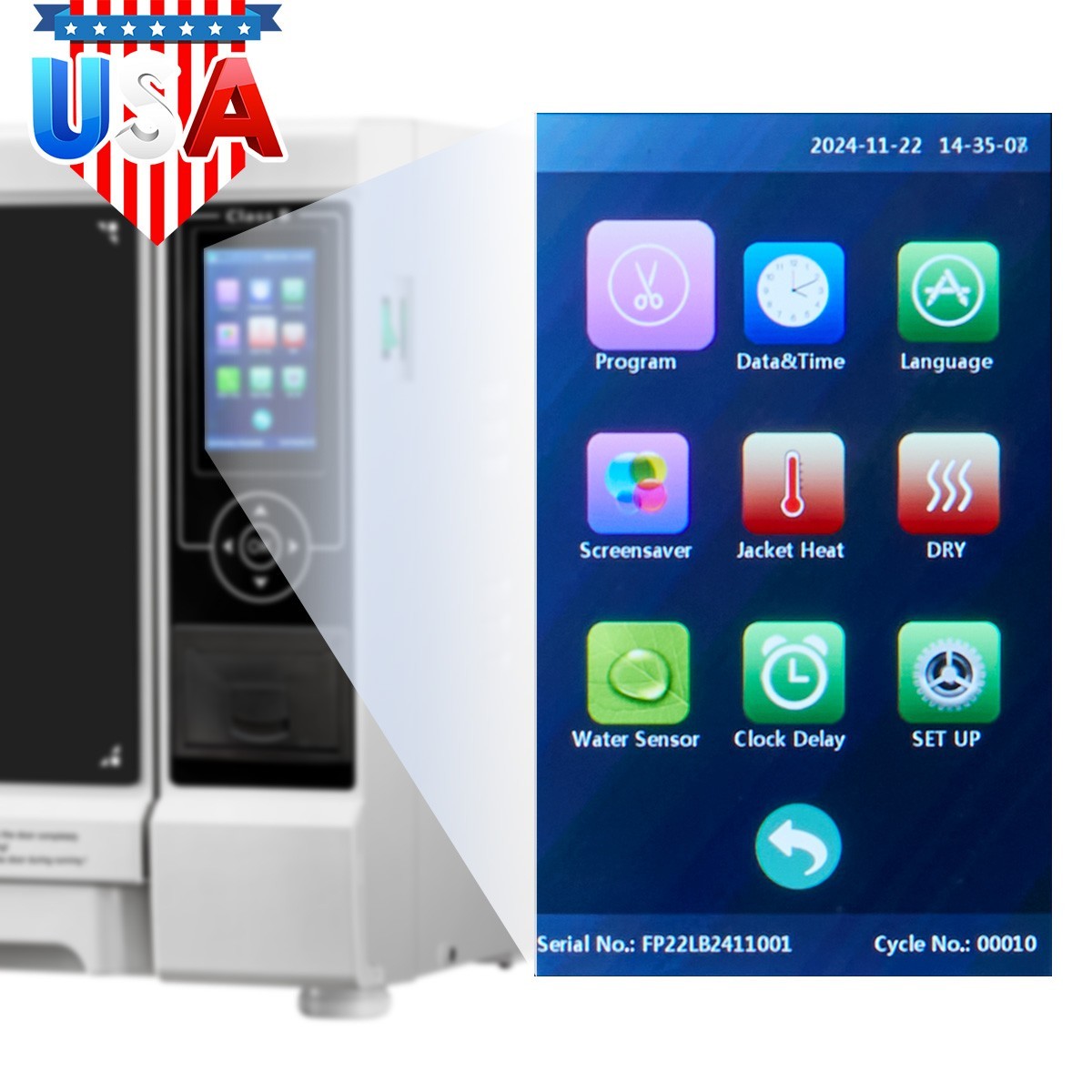 Class B Medical Dental Autoclave Steam Sterilizer 22L Drying Data Printer AZDENT