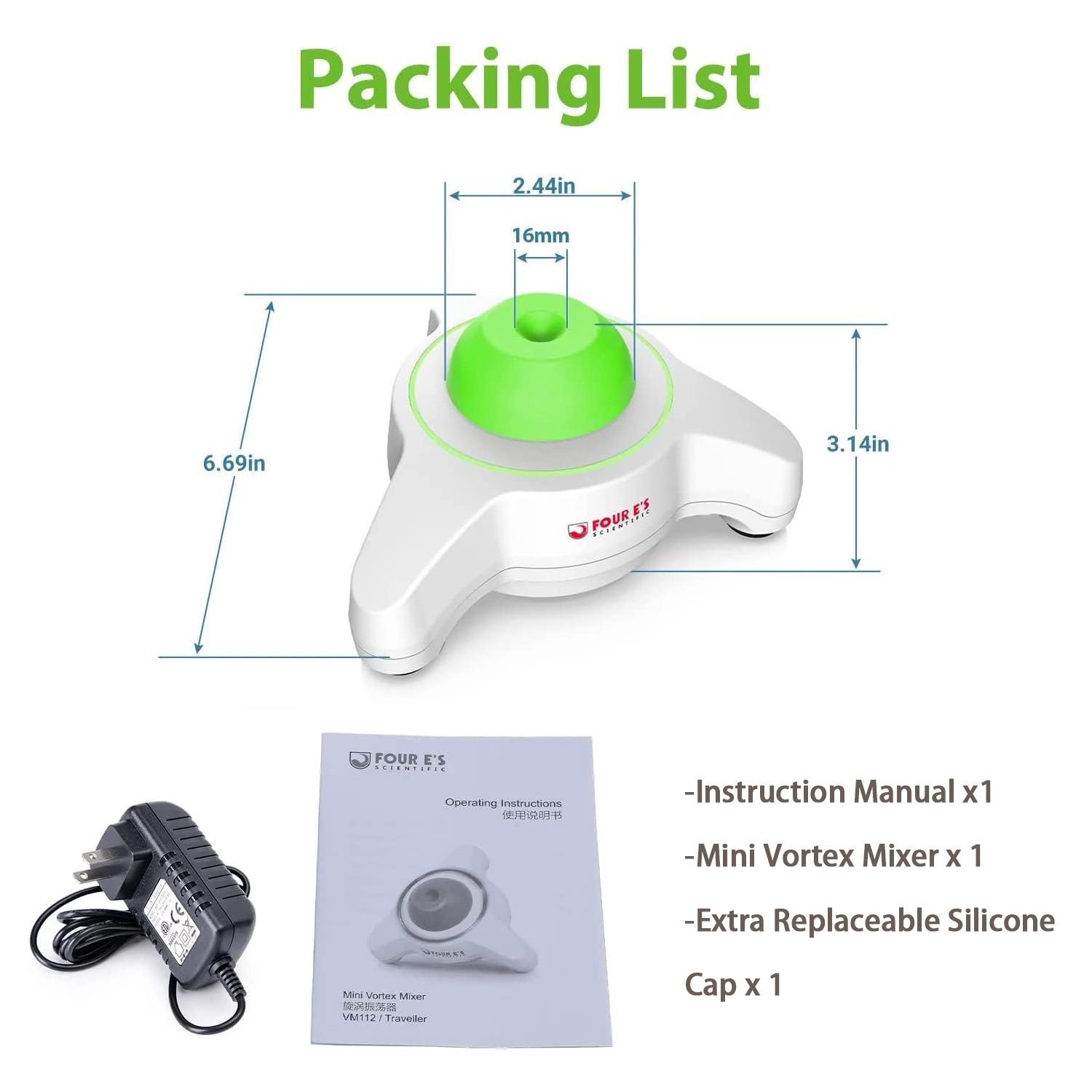 Lab Mini Vortex Mixer Vortex Shaker 5600RPM with Extra Silicone Cap Mixing Balls