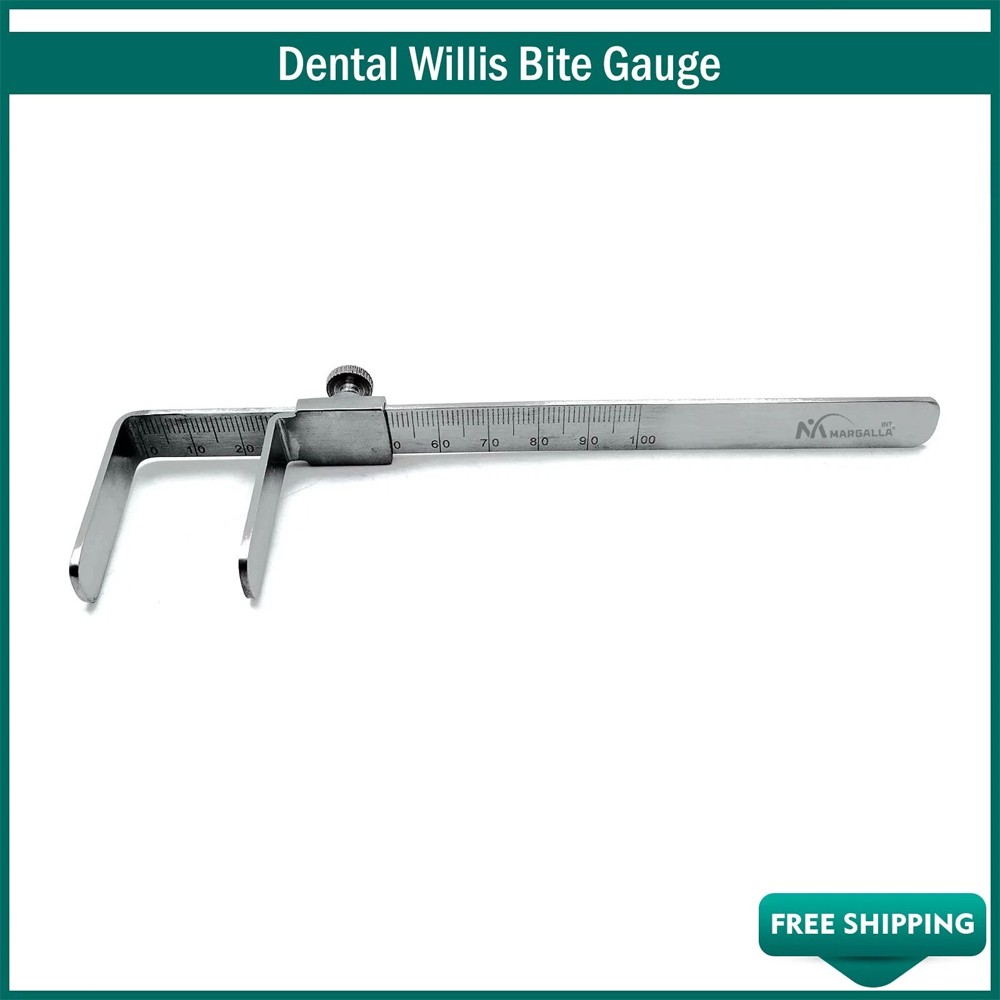 Dental Willis Bite Gauge Stainless Steel Orthodontic Dental Measurement Gauge