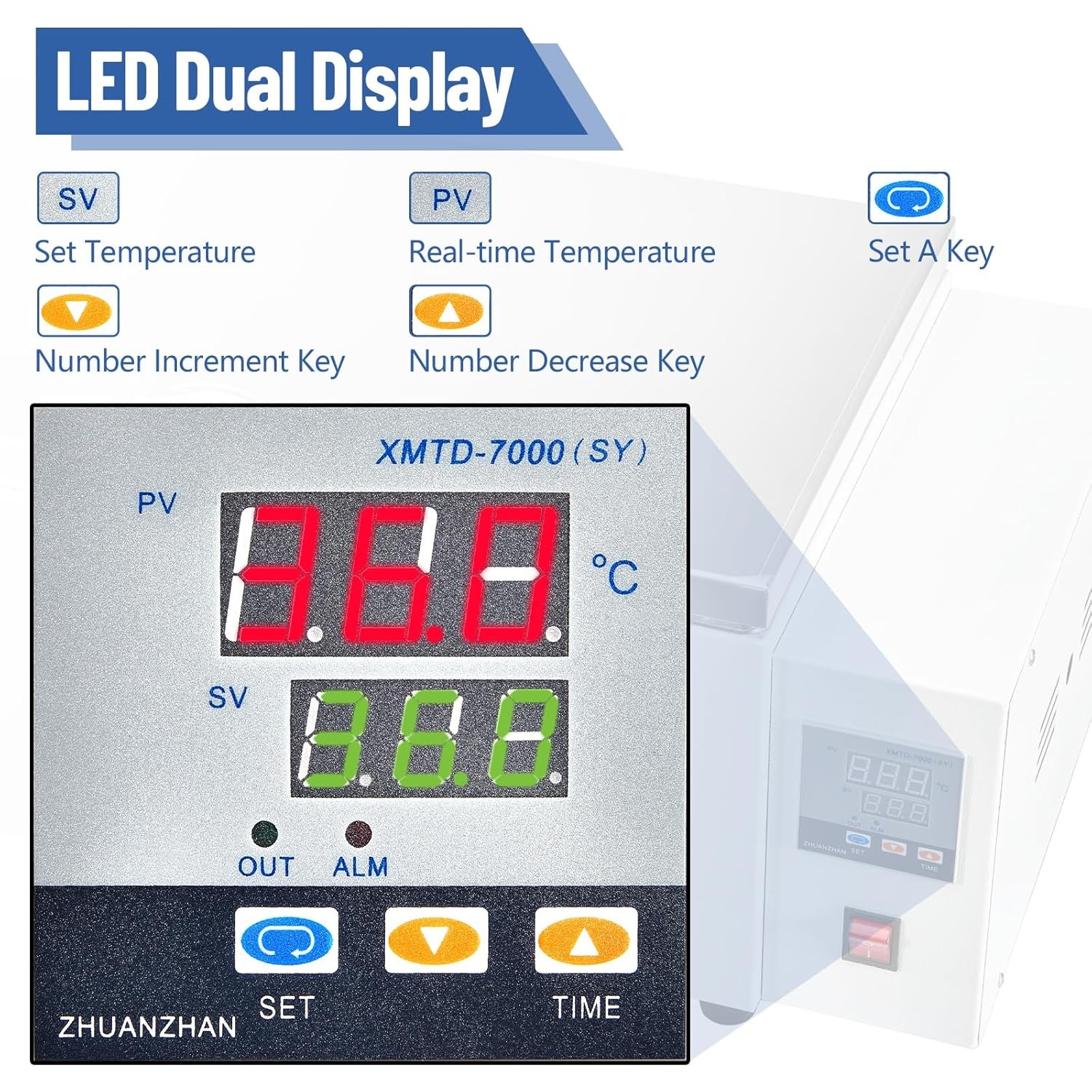 Lab Water Bath 30L w/ Digital Control &Timer RT-99.9℃ Range 304 Stainless Steel
