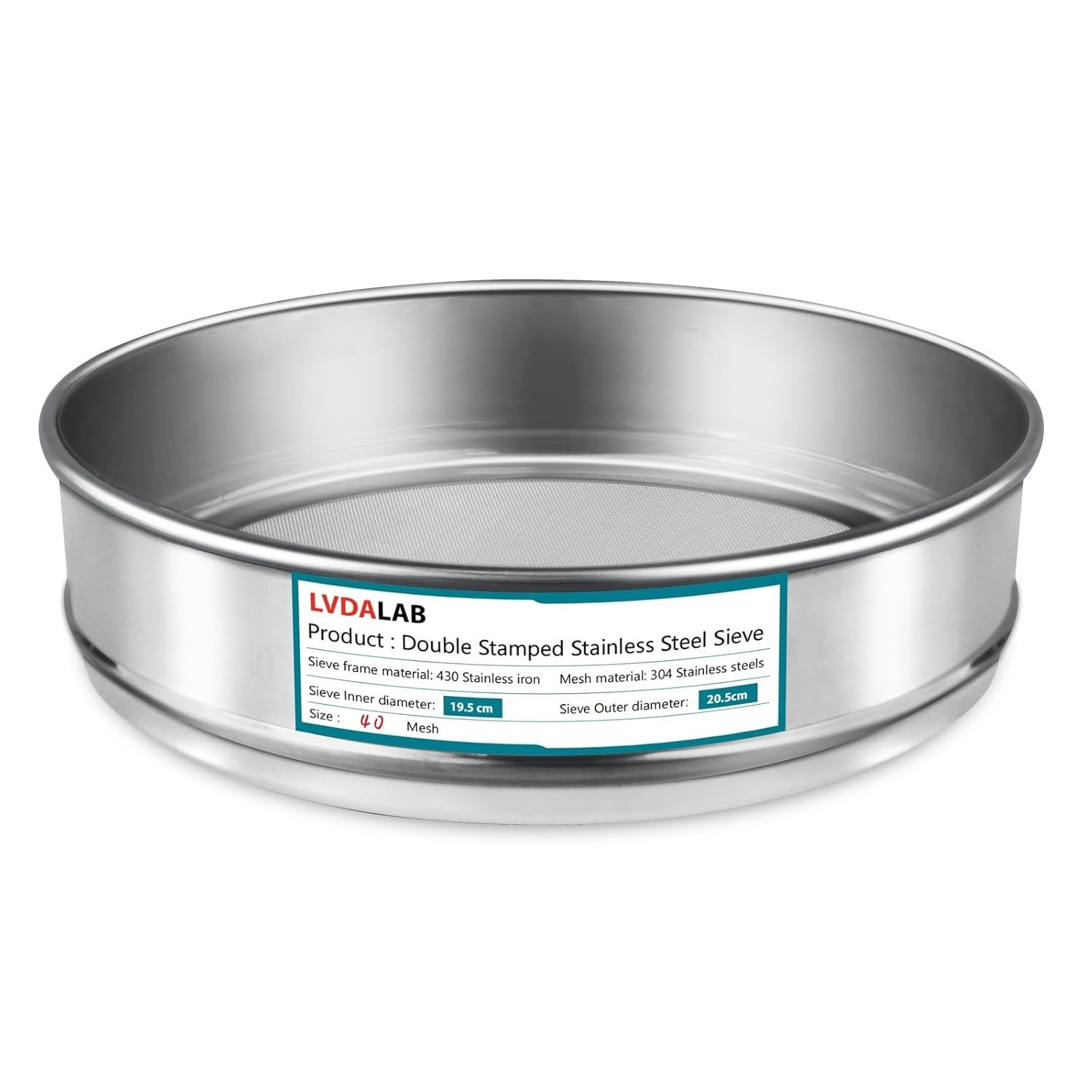 304 Stainless Steel Lab Sieve 40 Mesh 0.45mm Diameter Sieves for Industry