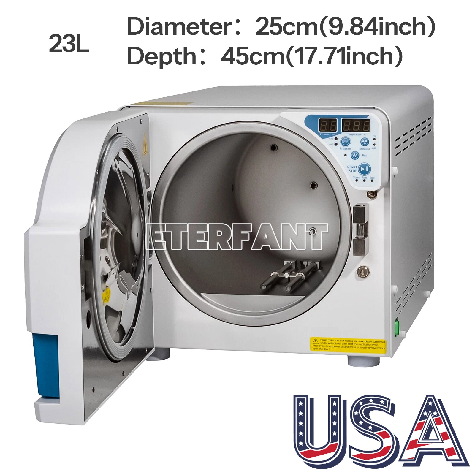 Dental Medical Autoclave Steam Sterilizer Class N 23L Drying Function JCH-23 US