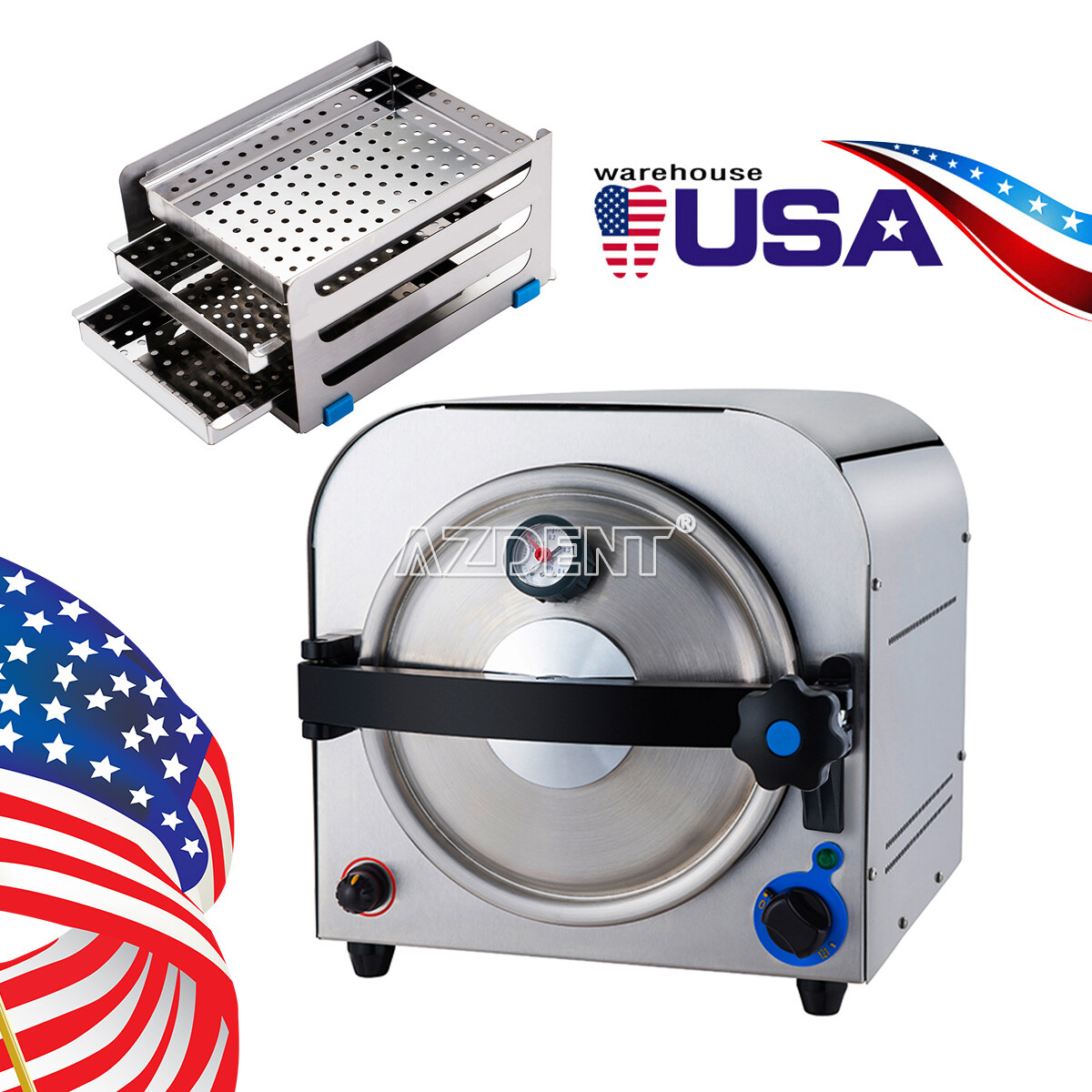 14L Dental Lab Autoclave Steam Sterilizer Medical Sterilization Equipment 900W