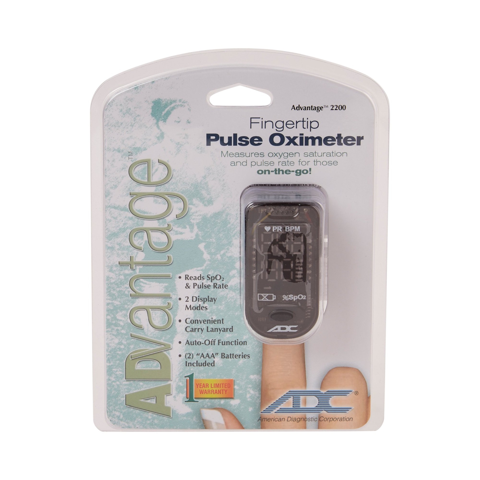 Advantage 2200 Fingertip Pulse Oximeter 1 Each 2200