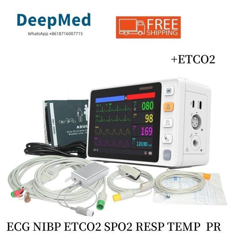 CO2 Touch Patient monitor Capnograph Vital Signs ECG NIBP SPO2 RESP TEMP+ETCO2