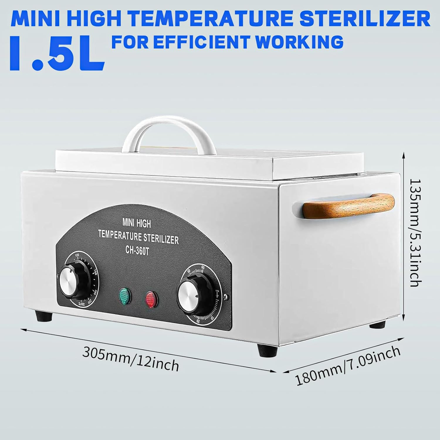 High Temperature Sterilizer Autoclave Machine, 110V 300W 1.5L Metal Tool Cleaner
