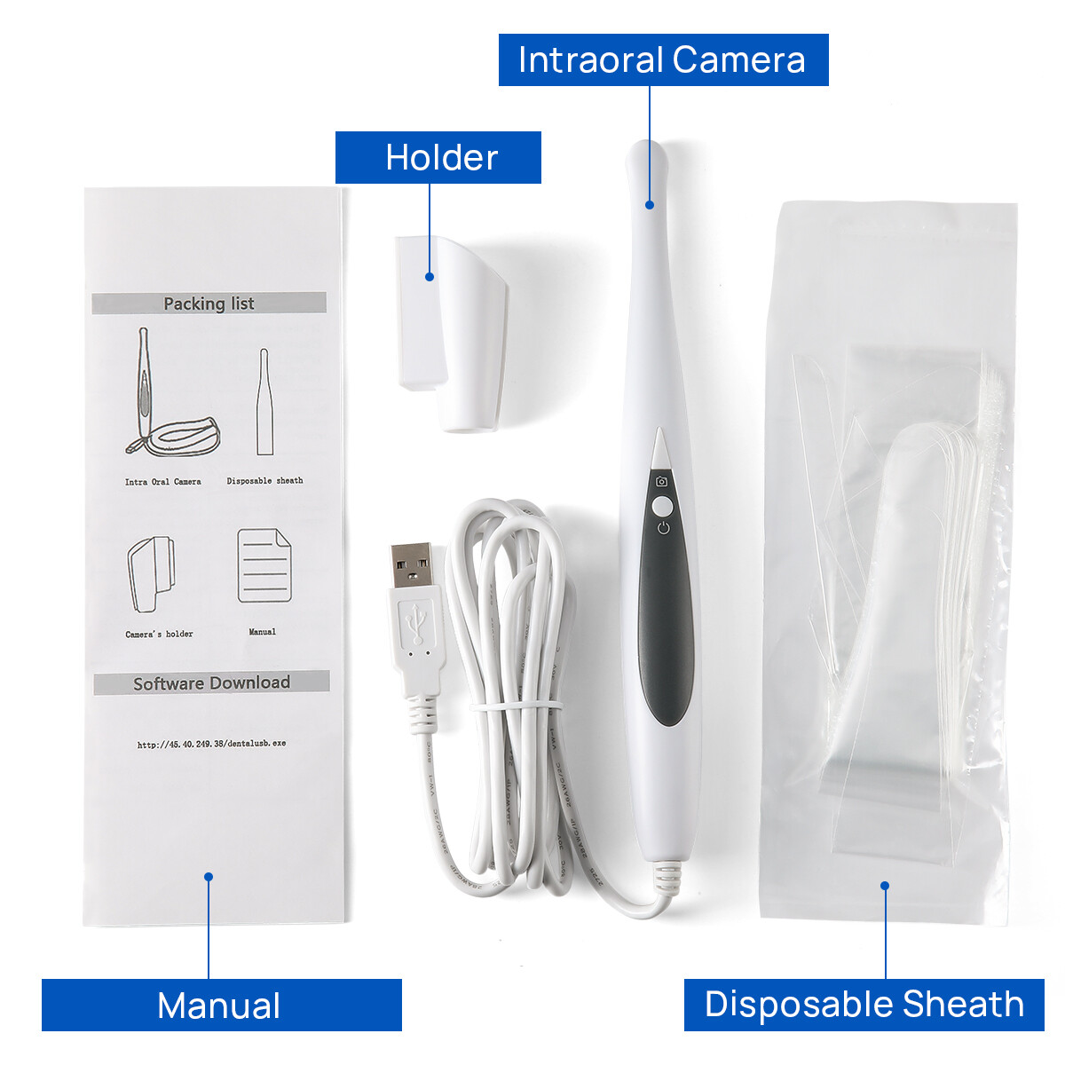 Dental Digital Intraoral Camera 6 LED lights Intra Oral Endoscope Auto-focus