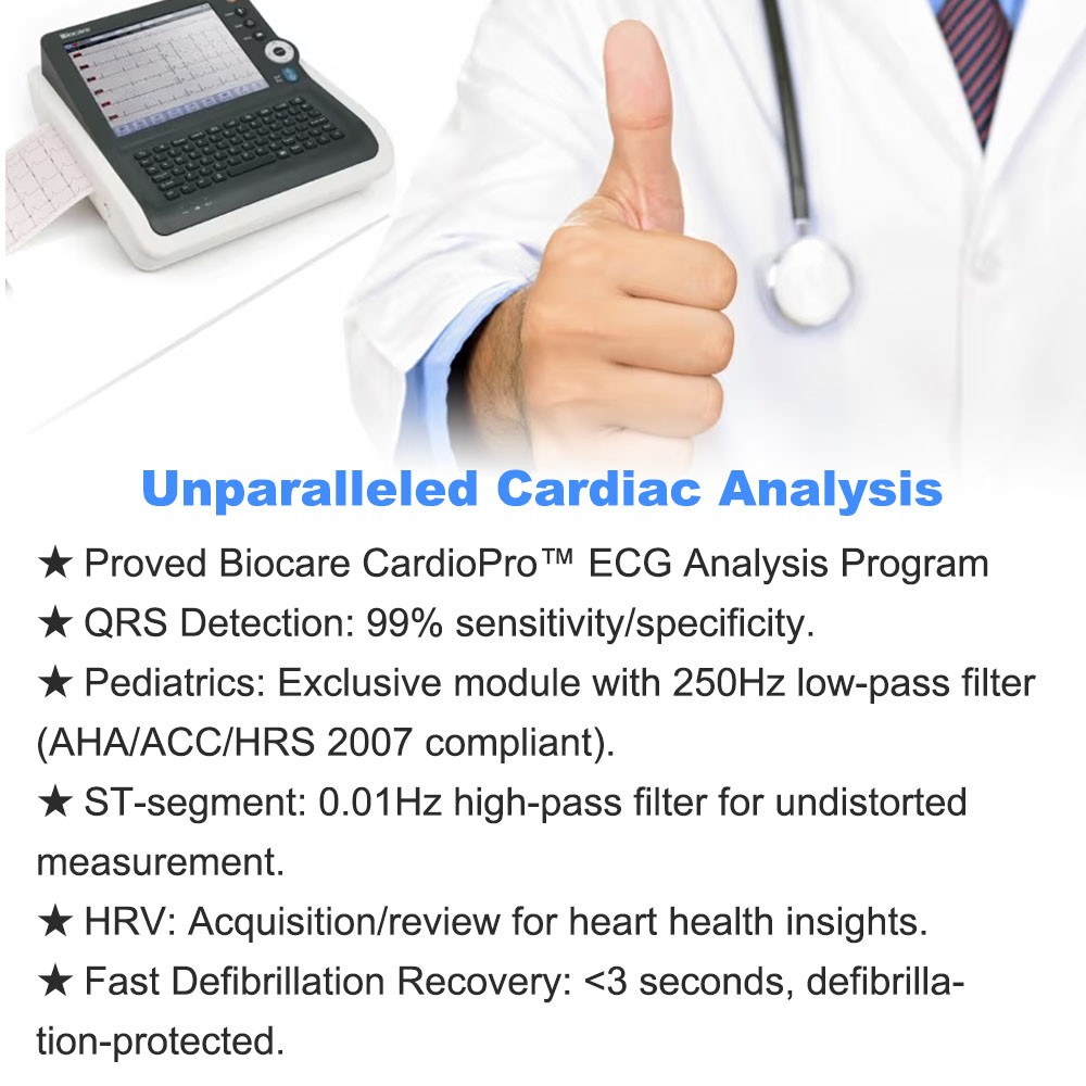 12 lead 6 channel ECG Machine with Interpretation and S-T segment Diagnosis New