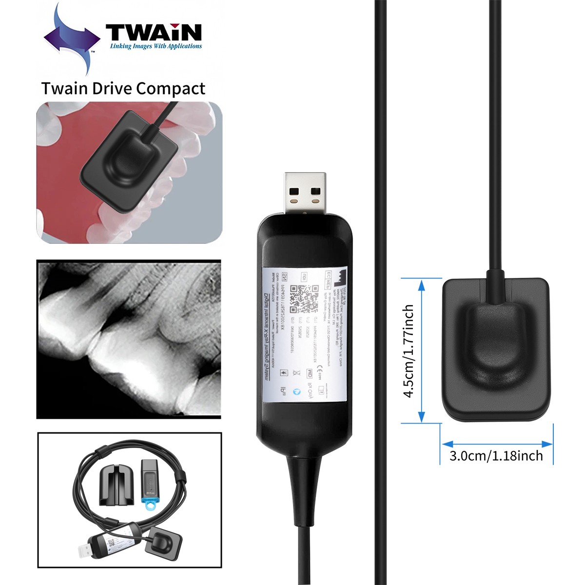 Size 1.5 Dental ray X Image System Digital Rayos Sensor Fit TWAIN Drive +Holder