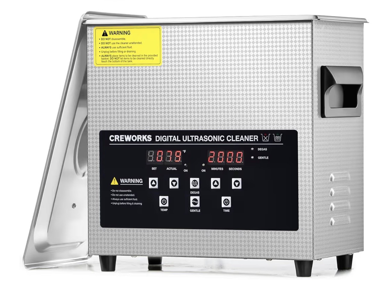 CREWORKS 3L Ultrasonic Cleaner with Timer Heating Machine Sonic Cleaner