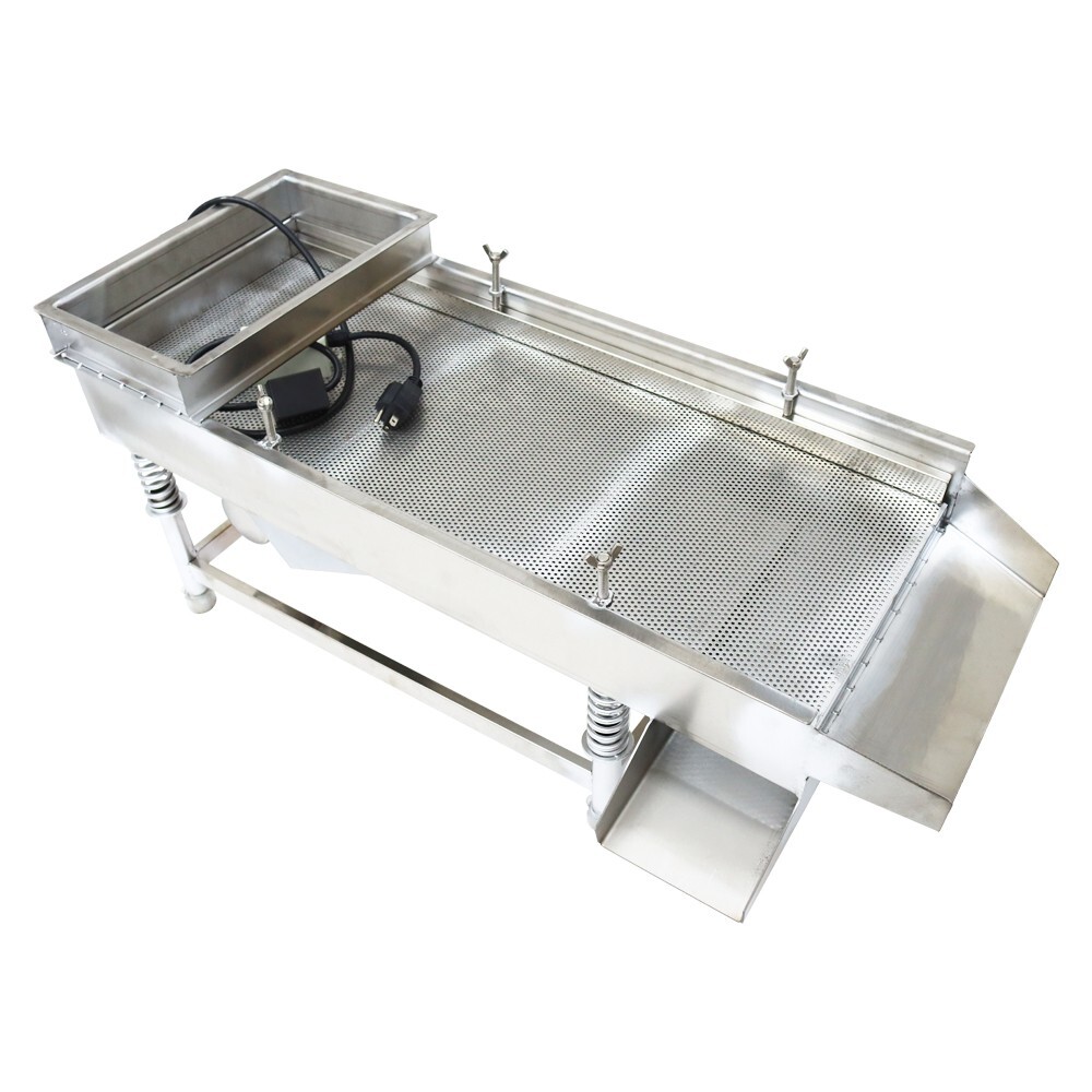 110V Stainless Steel Linear Vibrating Screen 2.5mm Sifter Sieve Screen Shaker