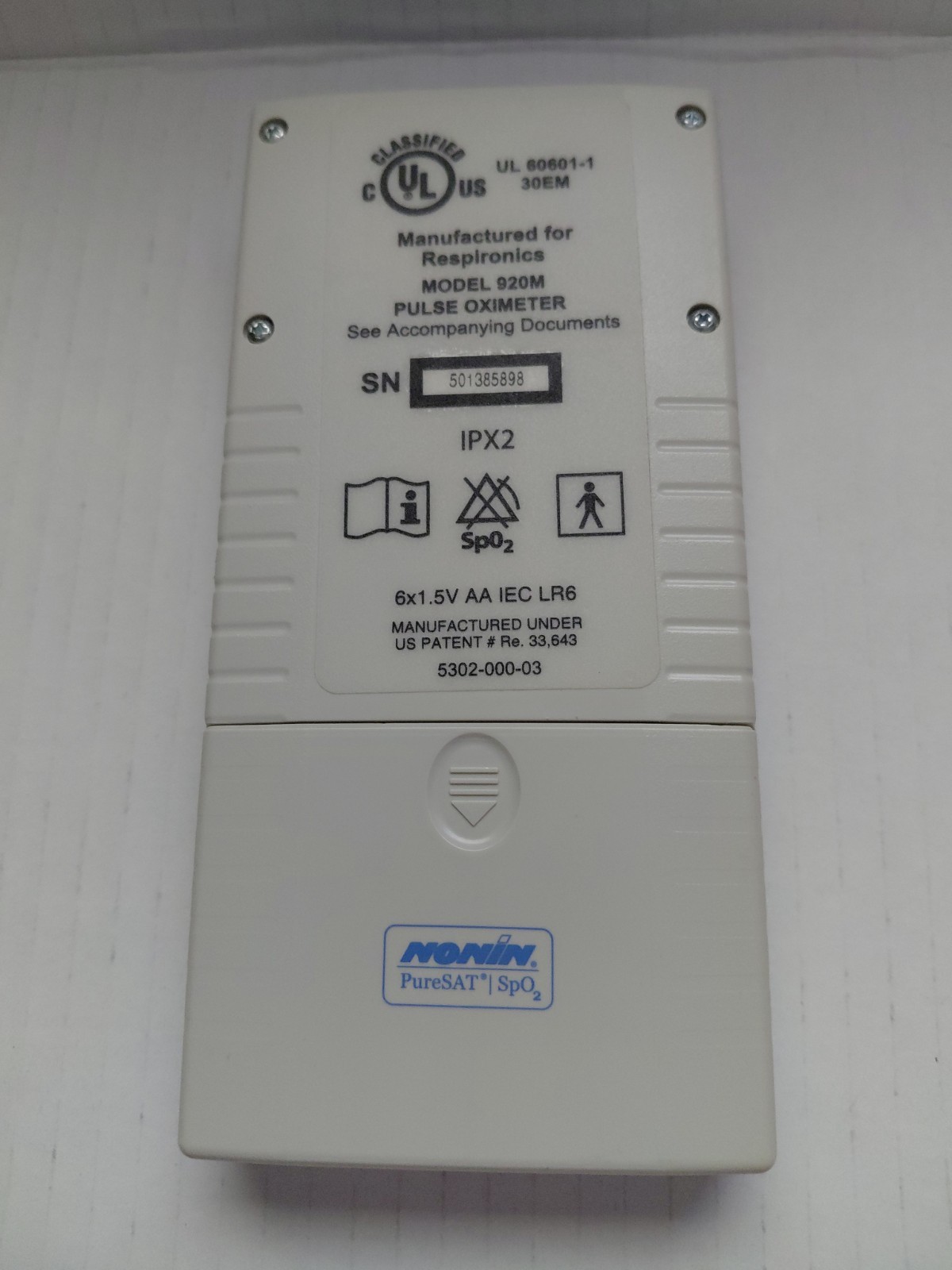 Respironics Digital Handheld Pulse Oximeter Nonin 920M Parts Only